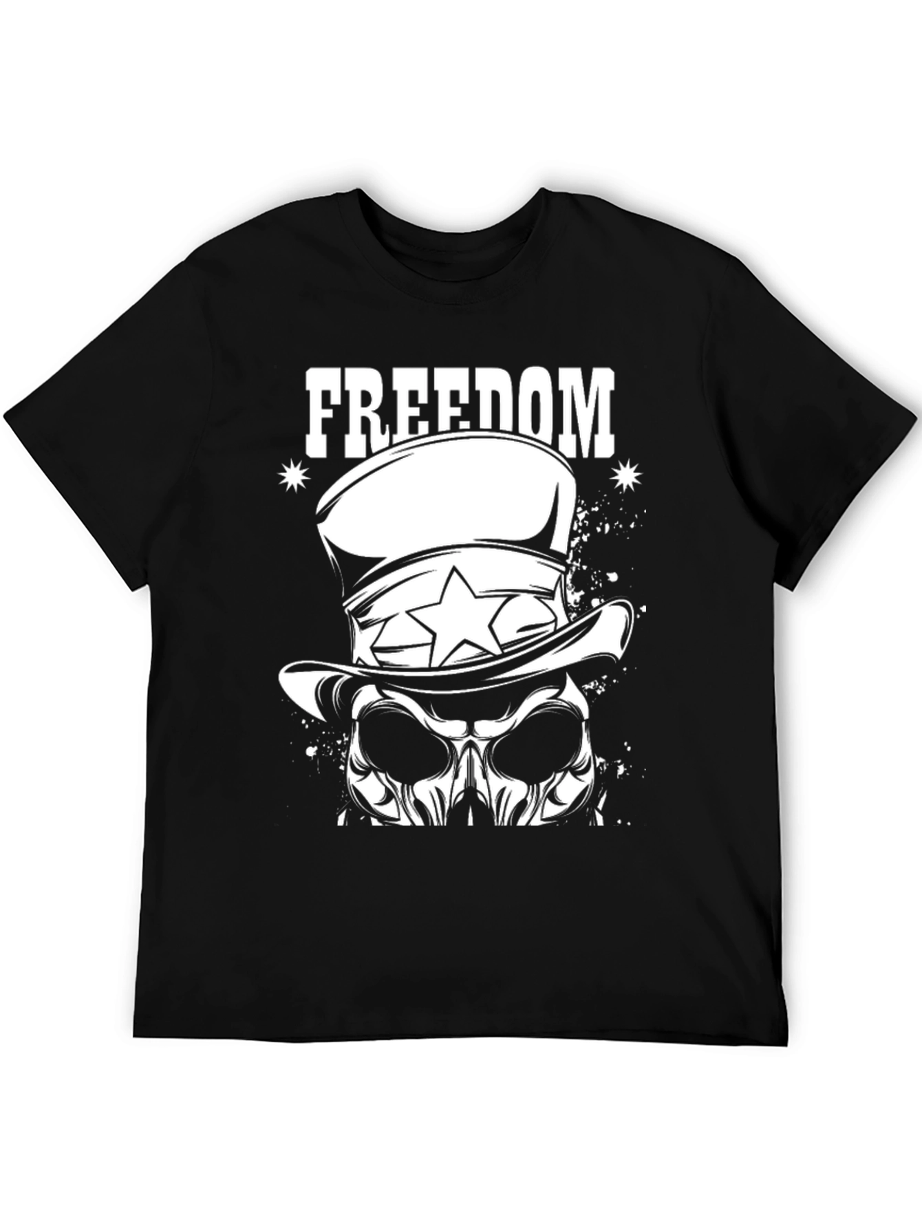 Freedom Skull Graphic Tee - Patriotic Design