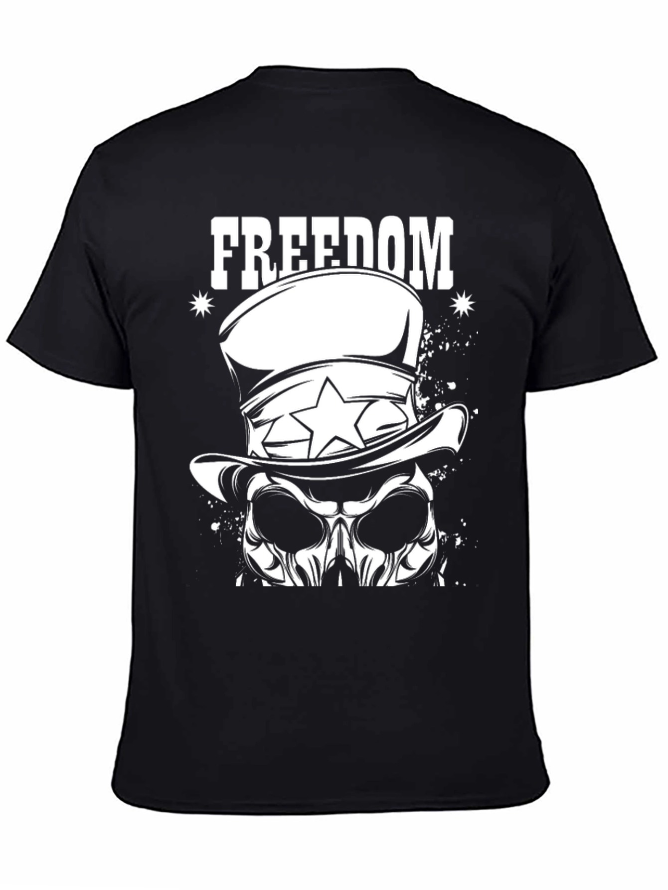 Freedom Skull Graphic Tee - Patriotic Design