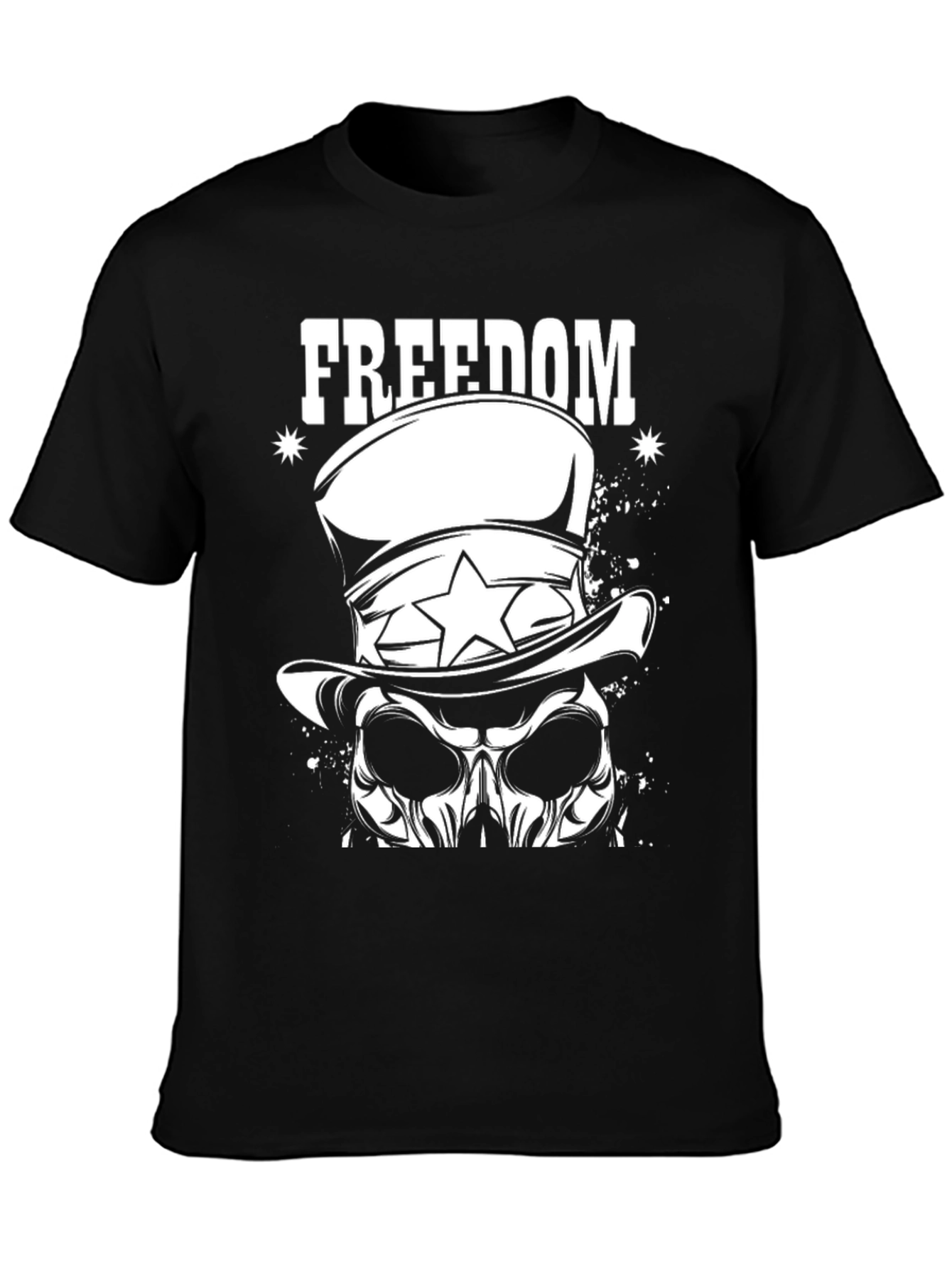 Freedom Skull Graphic Tee - Patriotic Design