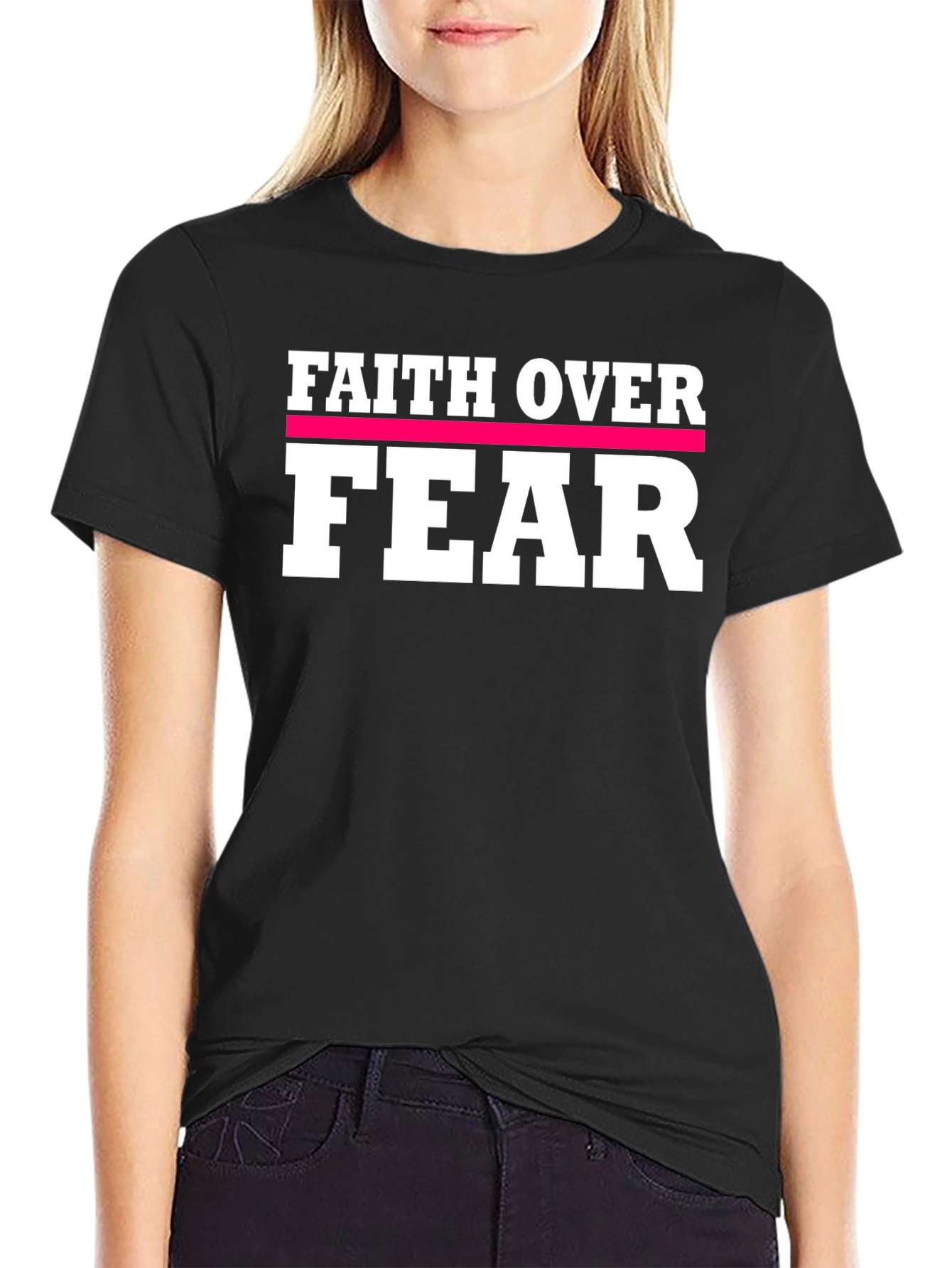 Faith Over Fear Black T-Shirt