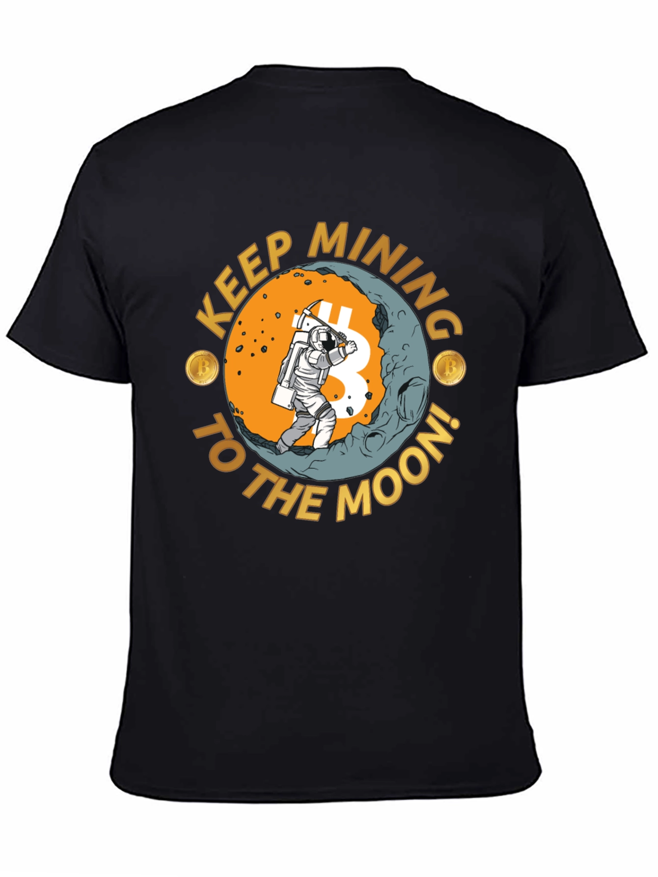 Bitcoin Mining to the Moon Graphic Tee