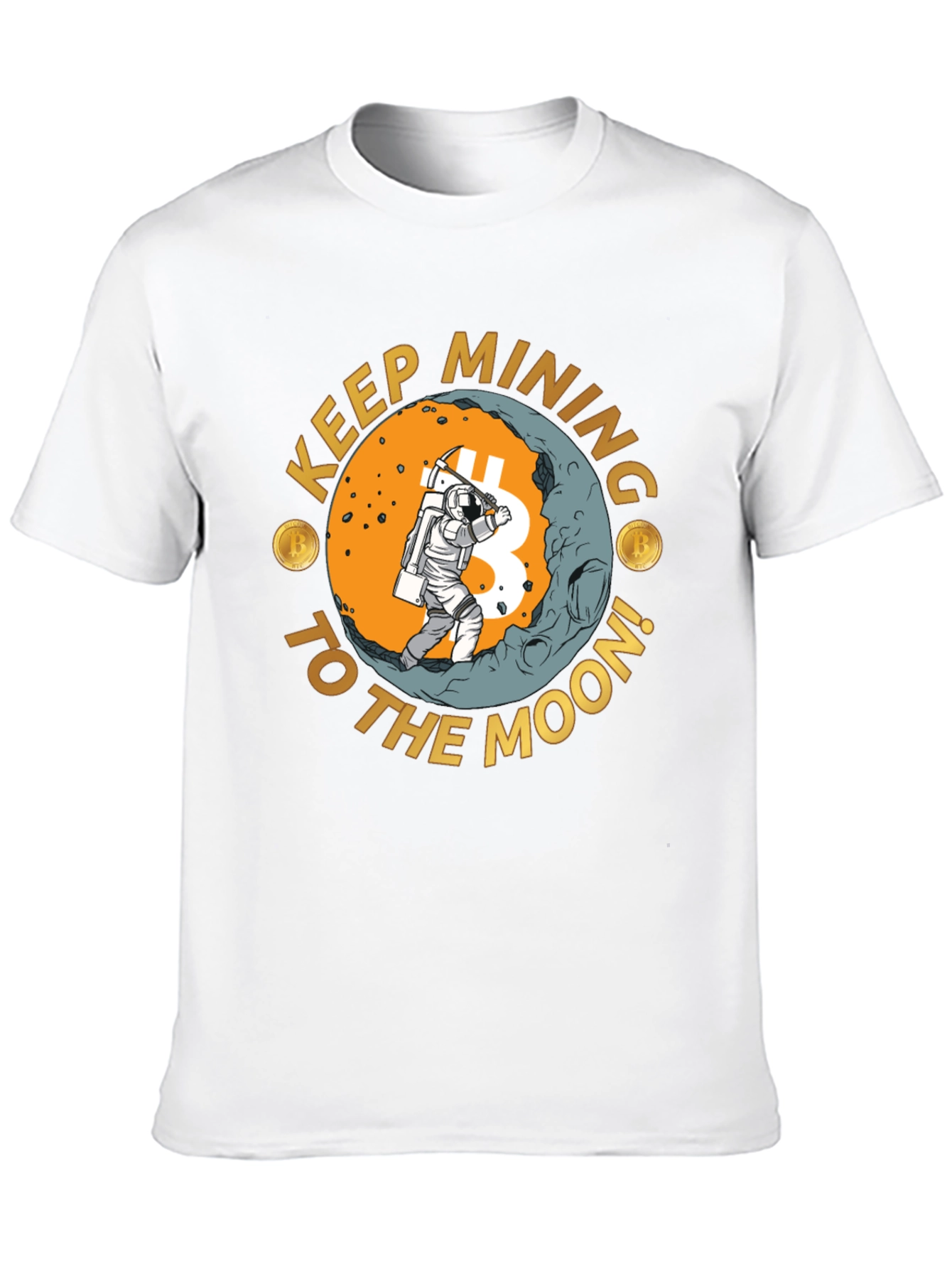 Bitcoin Mining to the Moon Graphic Tee