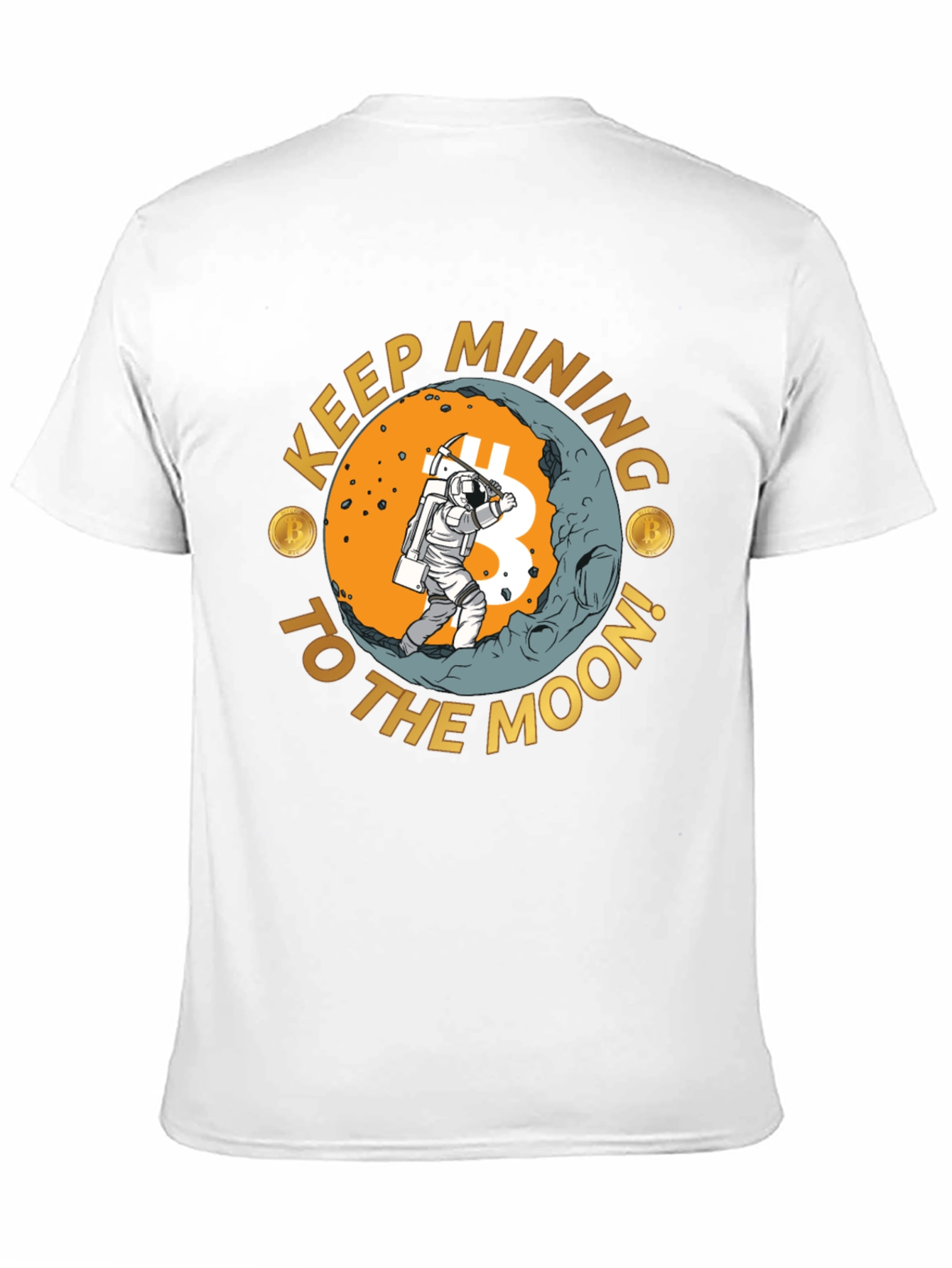 Bitcoin Mining to the Moon Graphic Tee