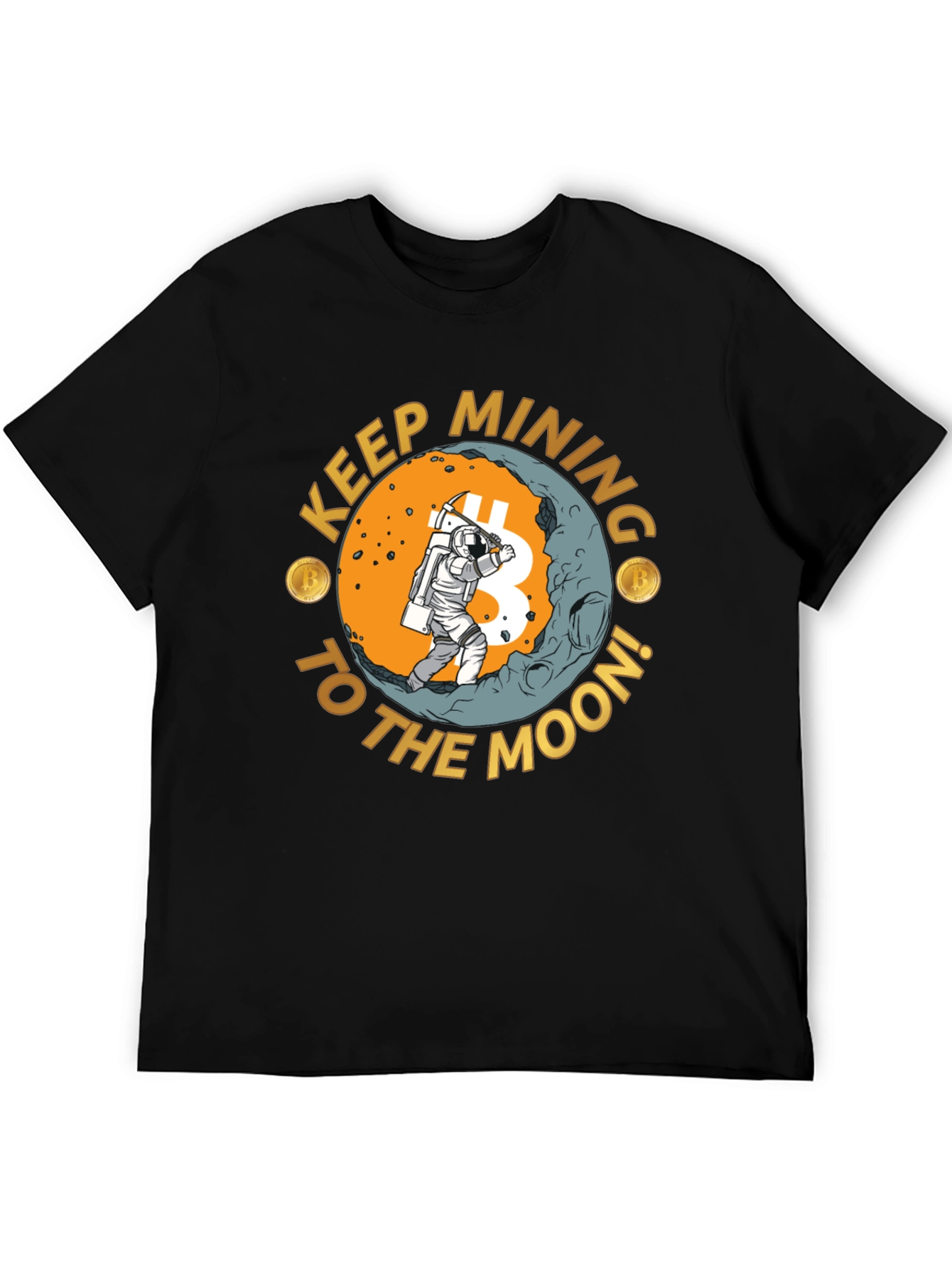 Bitcoin Mining to the Moon Graphic Tee
