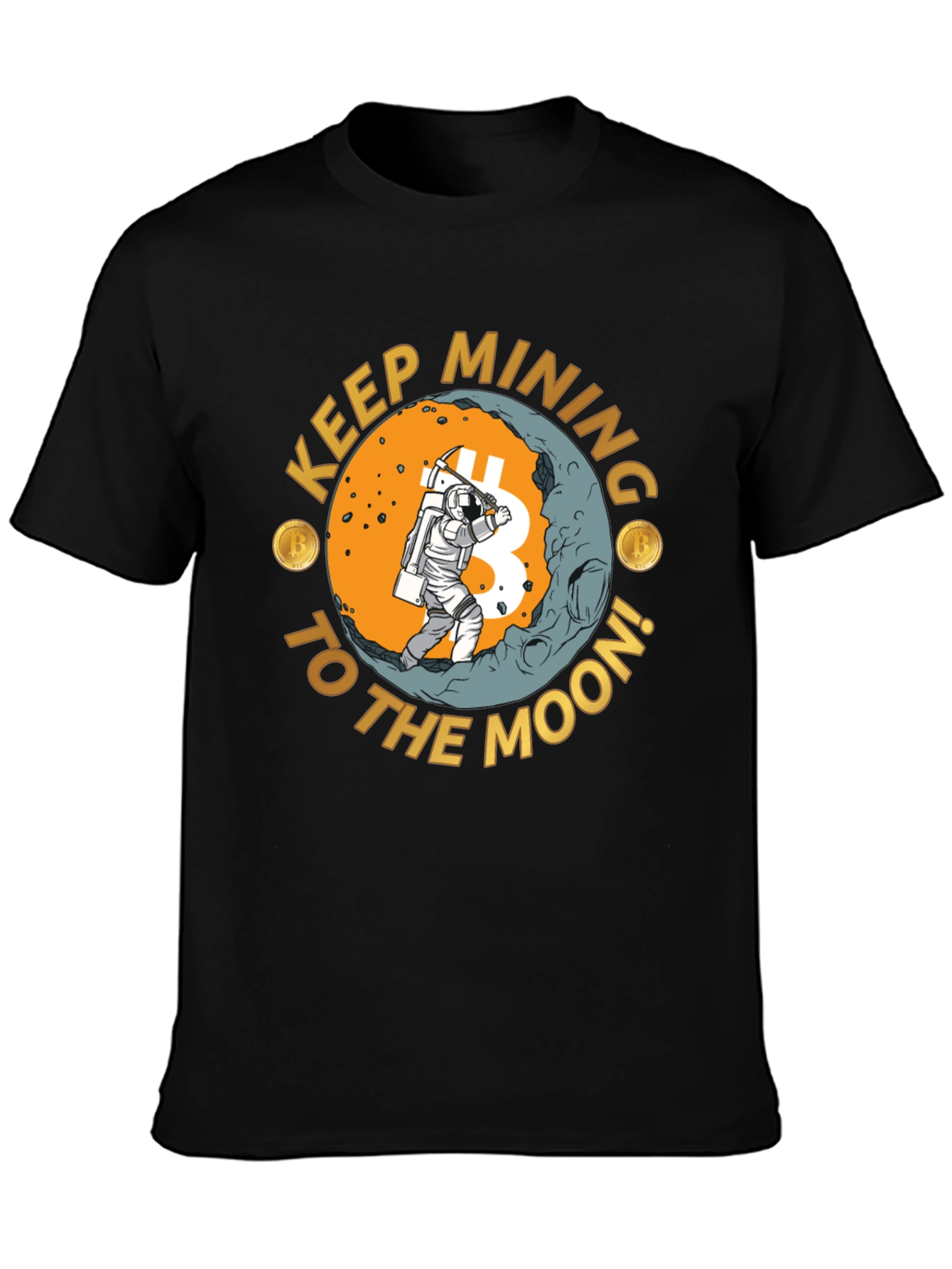 Bitcoin Mining to the Moon Graphic Tee