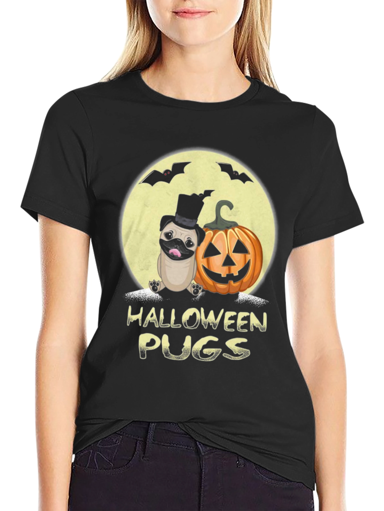 Halloween Pugs Graphic Tee - Spooky Season!