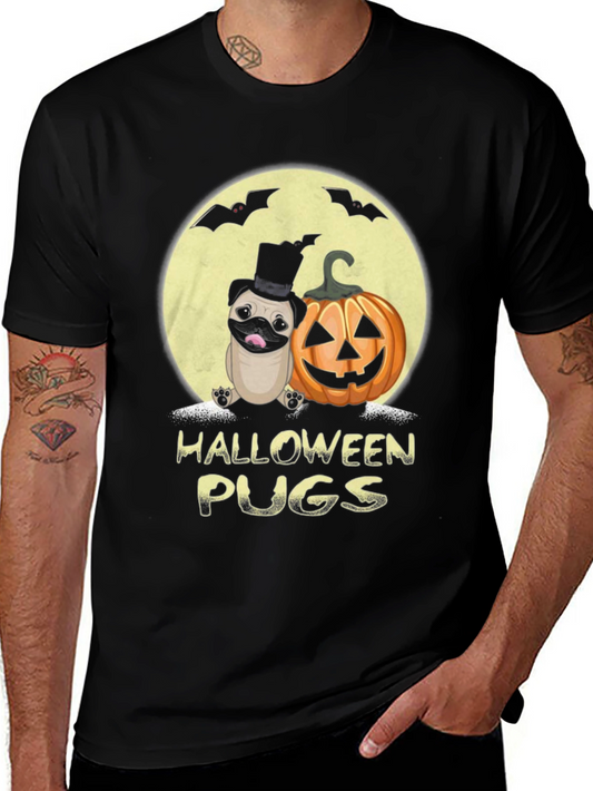 Halloween Pugs Graphic Tee - Spooky Season!