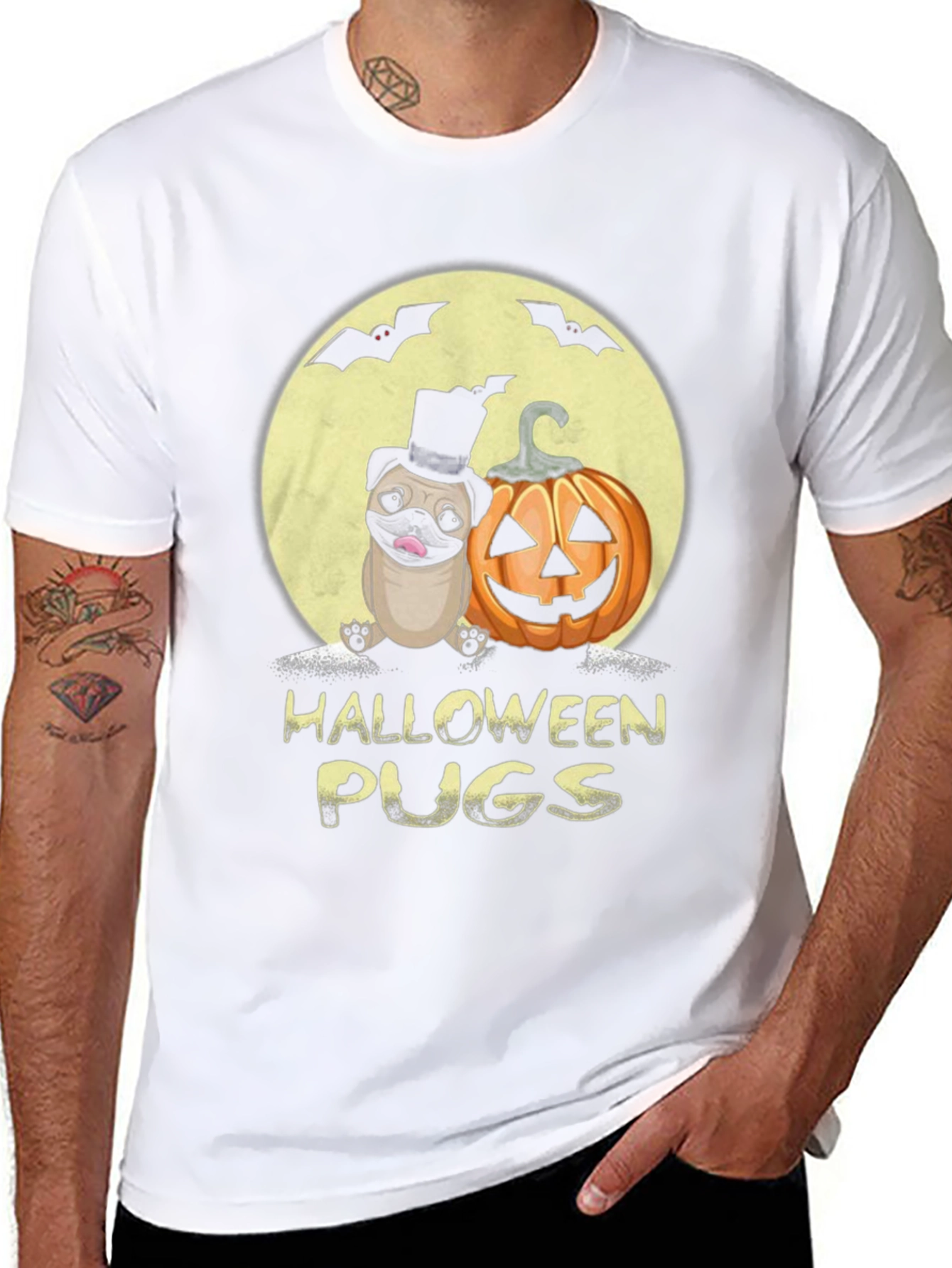 Halloween Pugs Graphic Tee - Spooky Season!