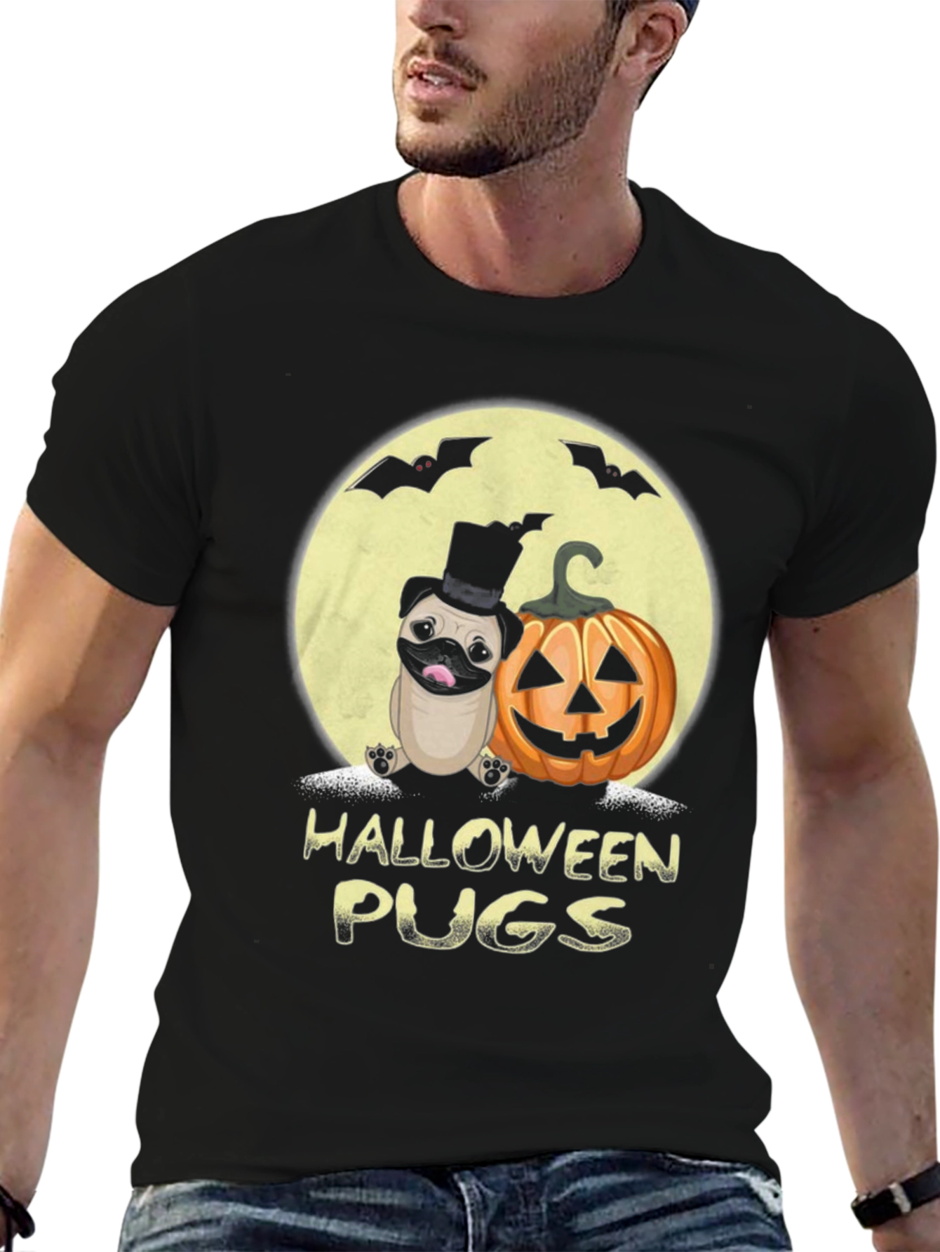 Halloween Pugs Graphic Tee - Spooky Season!