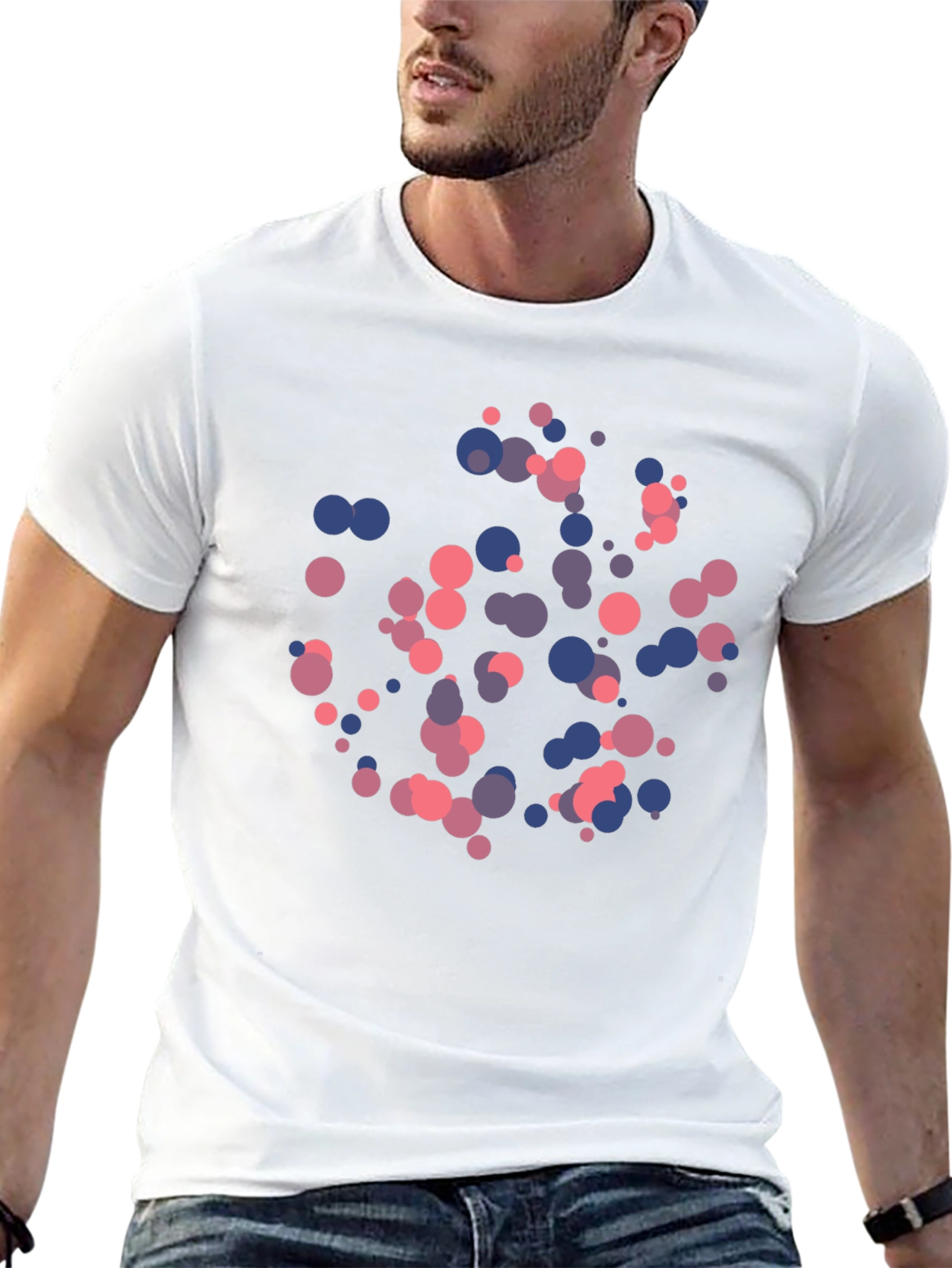 Modern Art Circles Tee - Black Cotton Blend
