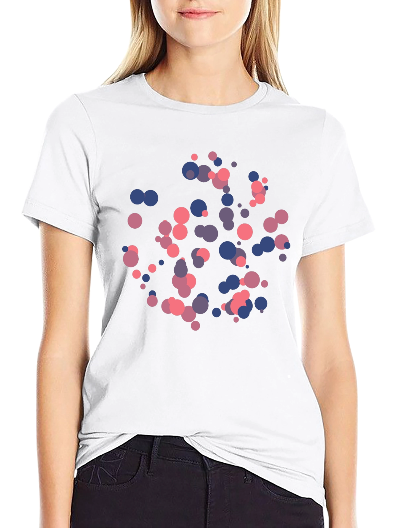 Modern Art Circles Tee - Black Cotton Blend