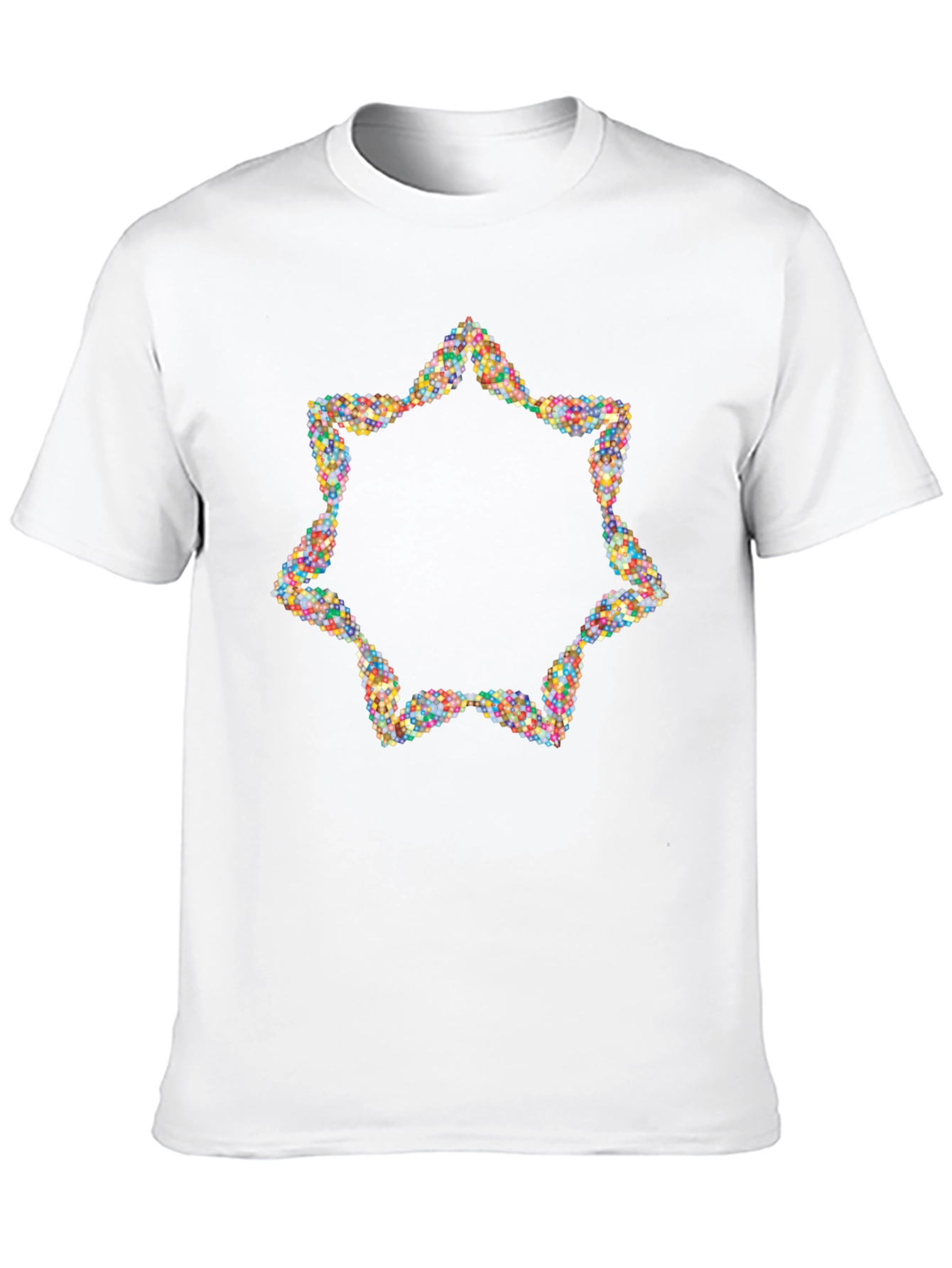 Geometric Starburst Graphic Tee - Mens Black Shirt