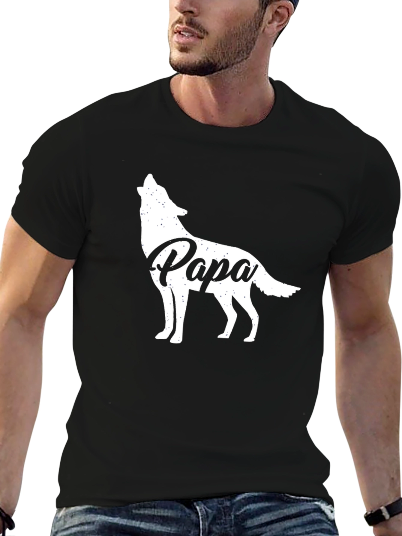 Papa Wolf T-Shirt - Cool Dad Gift