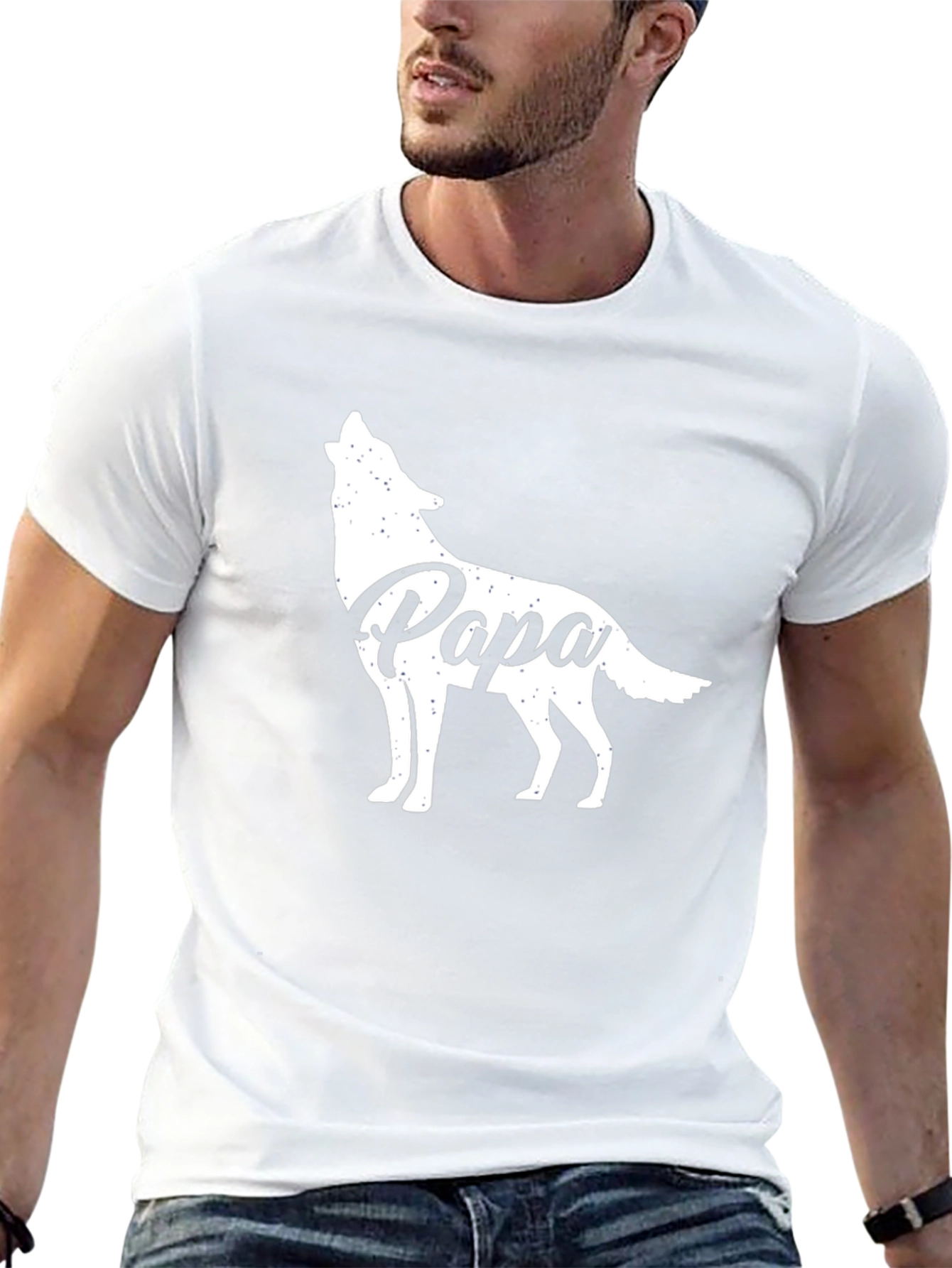 Papa Wolf T-Shirt - Cool Dad Gift