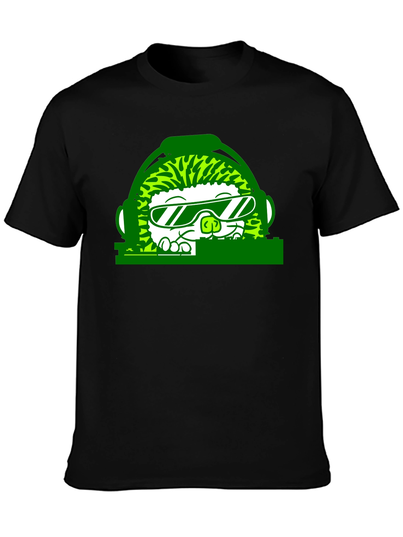 DJ Hedgehog Graphic Tee - Cool Novelty T-Shirt