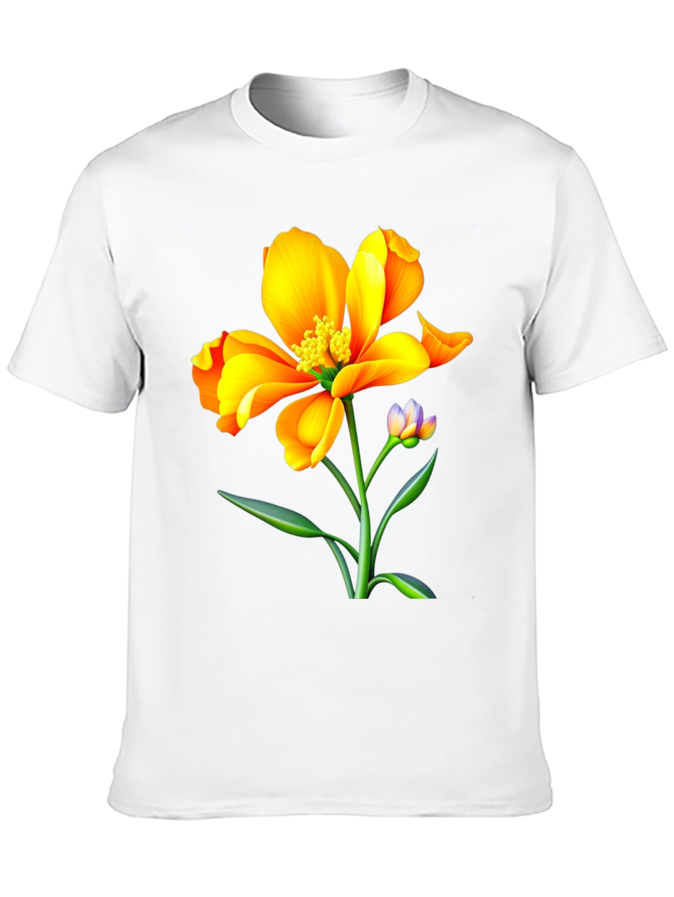 Vibrant Floral Graphic Tee - Unisex Black T-Shirt