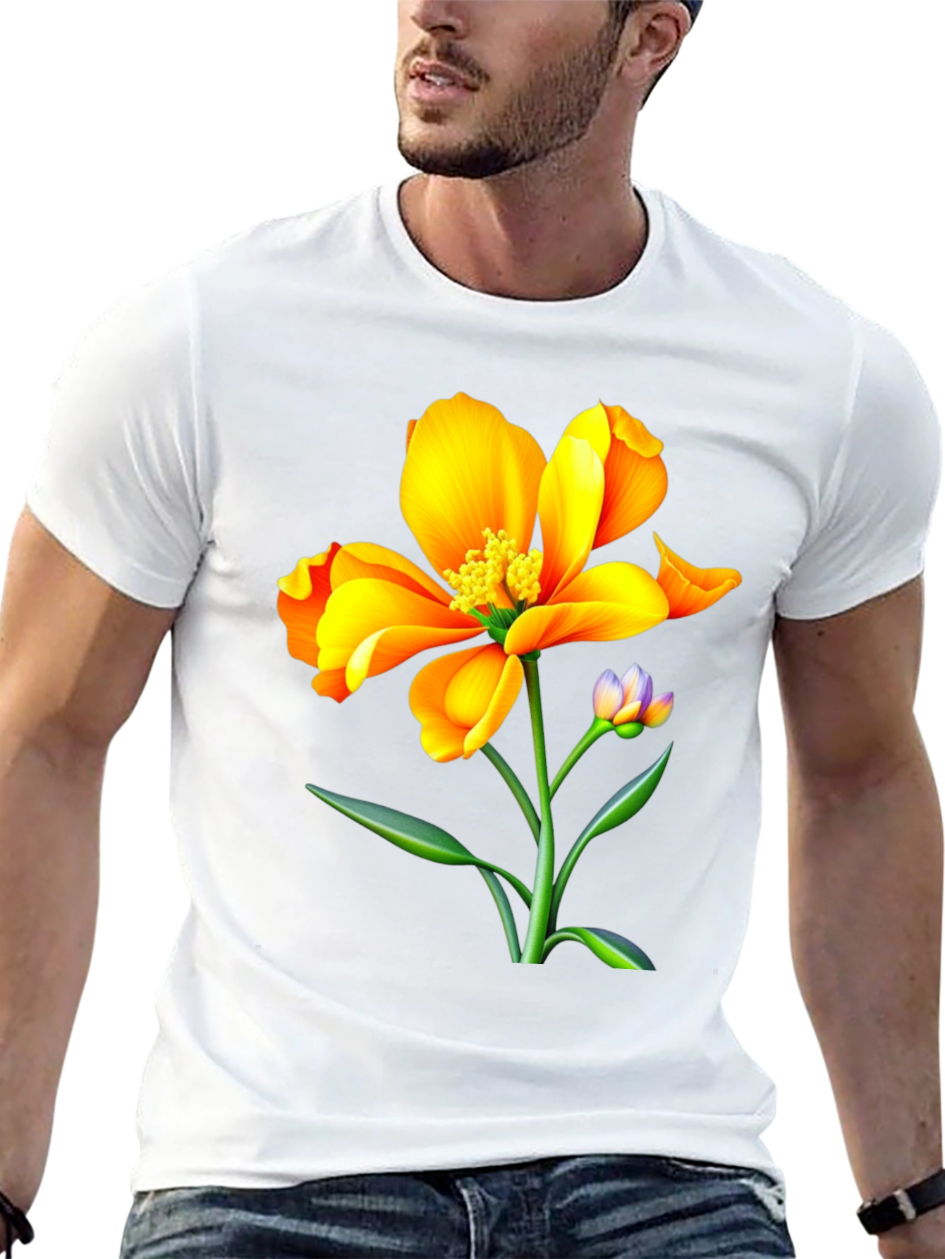 Vibrant Floral Graphic Tee - Unisex Black T-Shirt