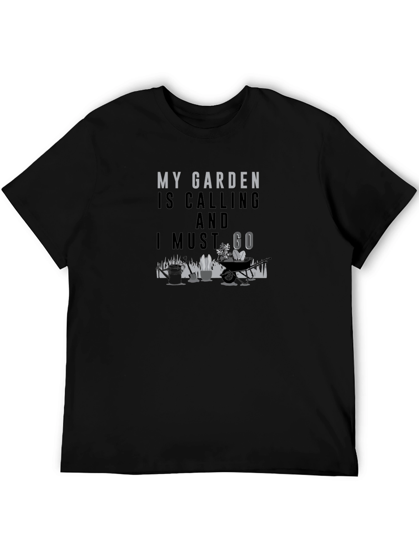 My Garden Is Calling Black T-Shirt