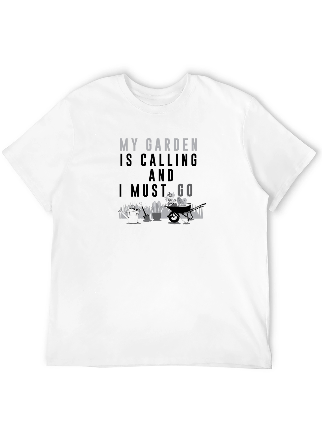My Garden Is Calling Black T-Shirt