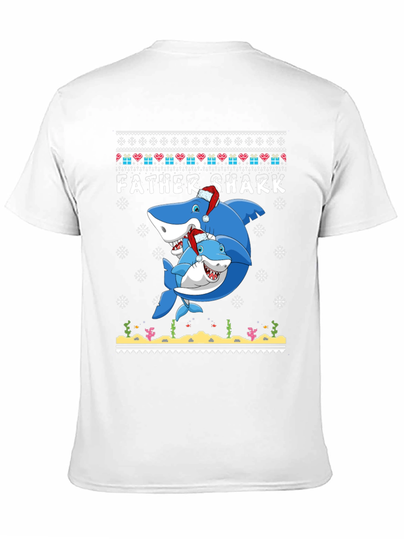 Father Shark Christmas Graphic T-Shirt
