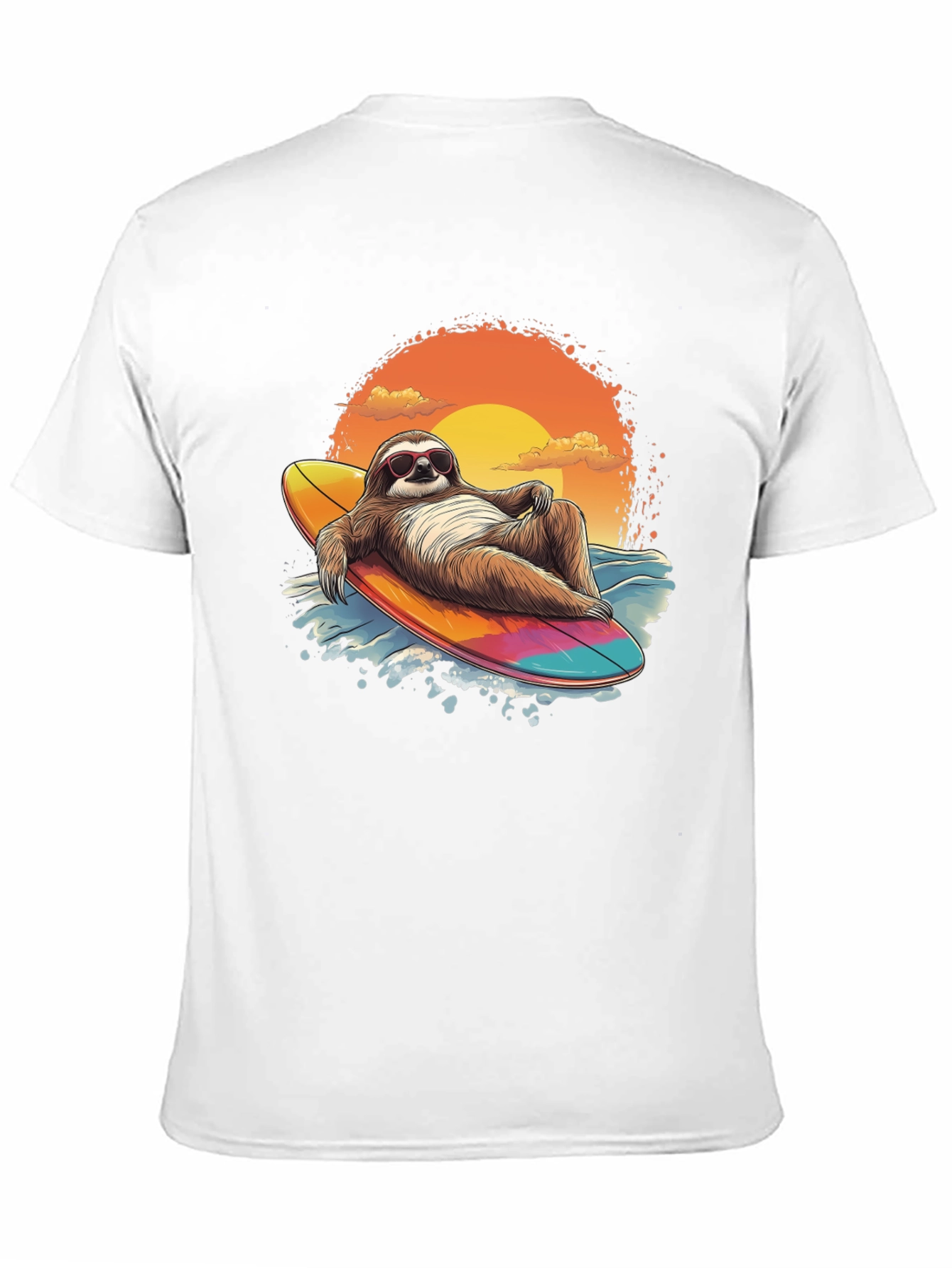 Surfing Sloth Graphic Tee - Relaxed Summer Vibes