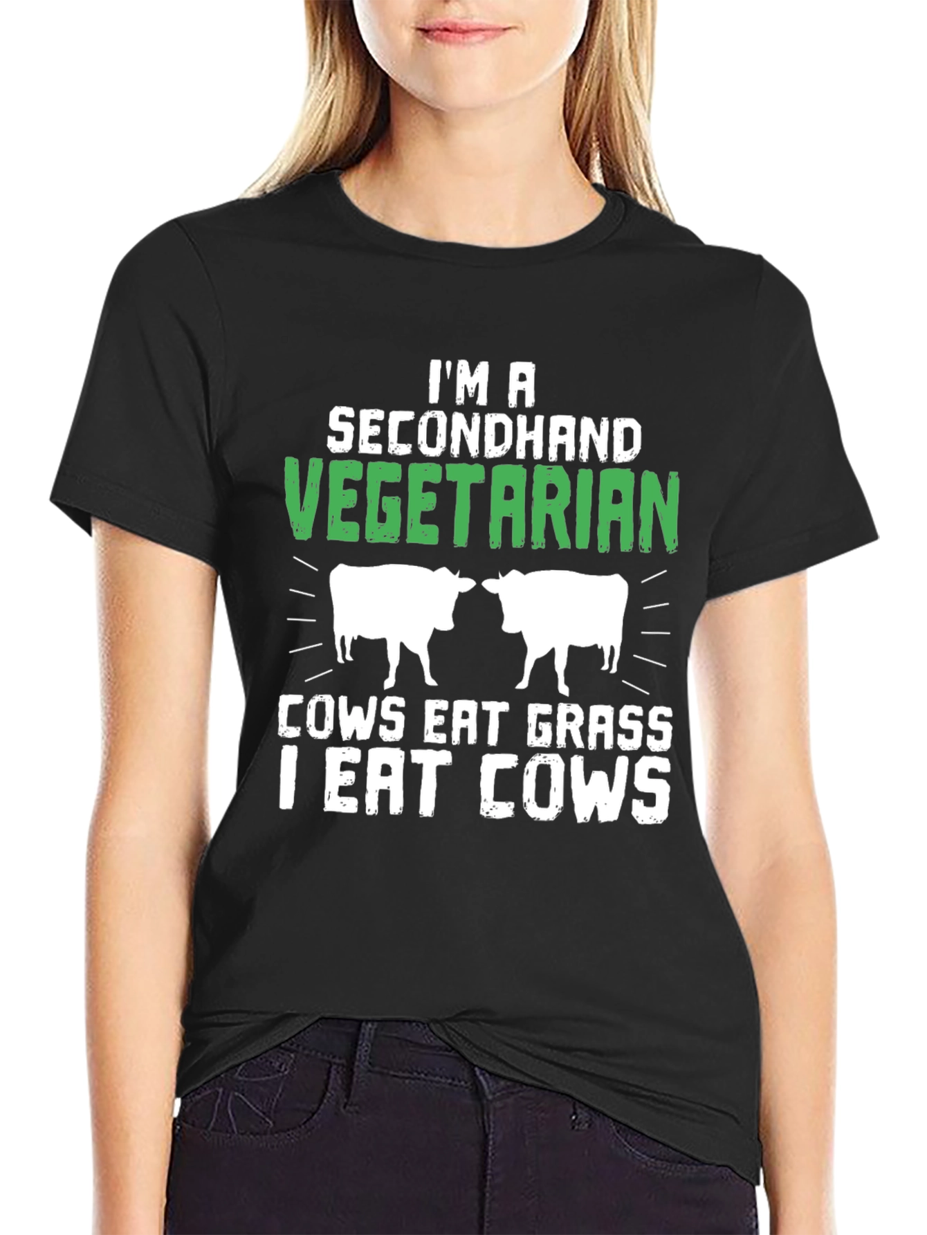 Secondhand Vegetarian Funny Graphic T-Shirt