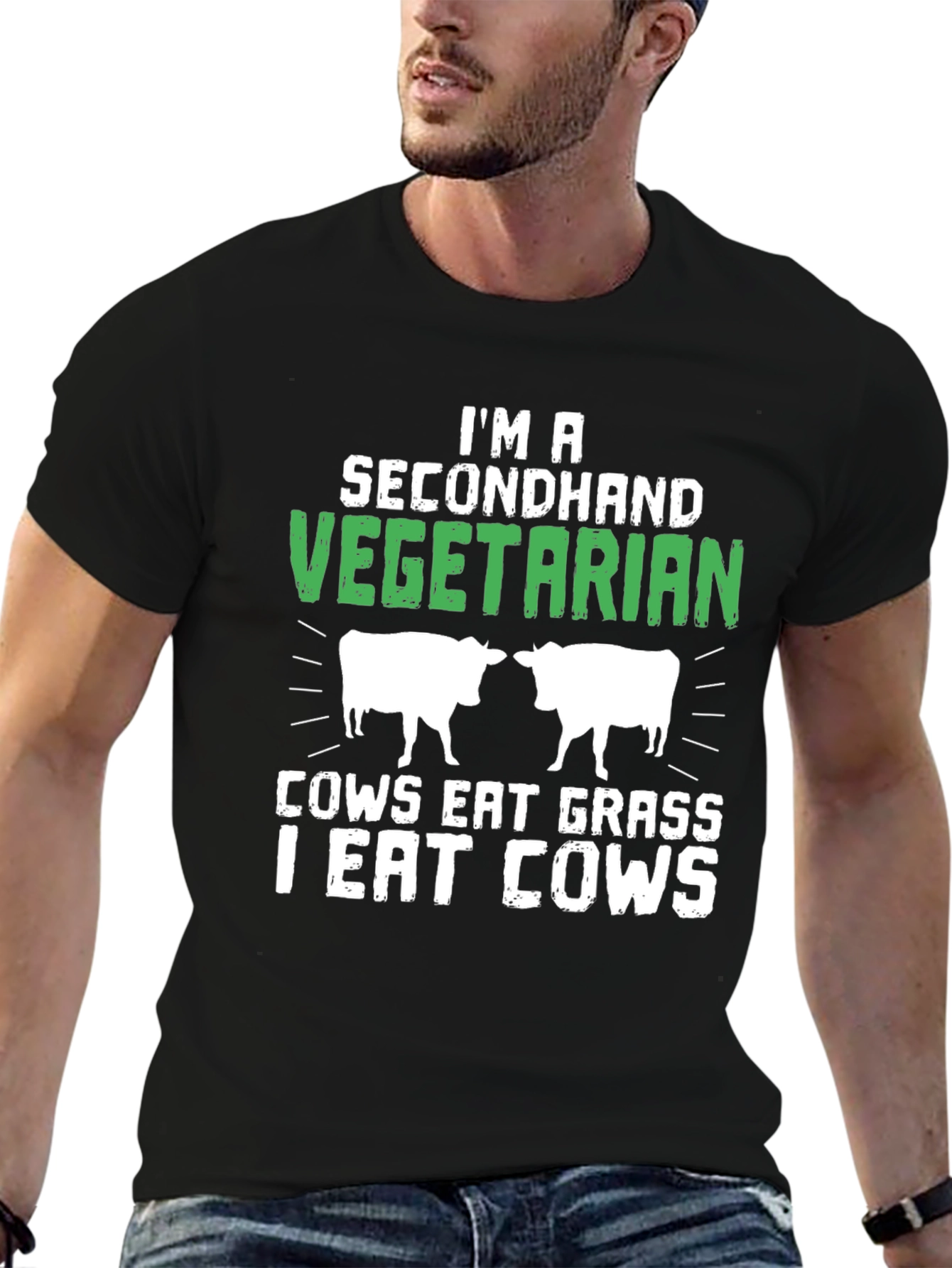 Secondhand Vegetarian Funny Graphic T-Shirt