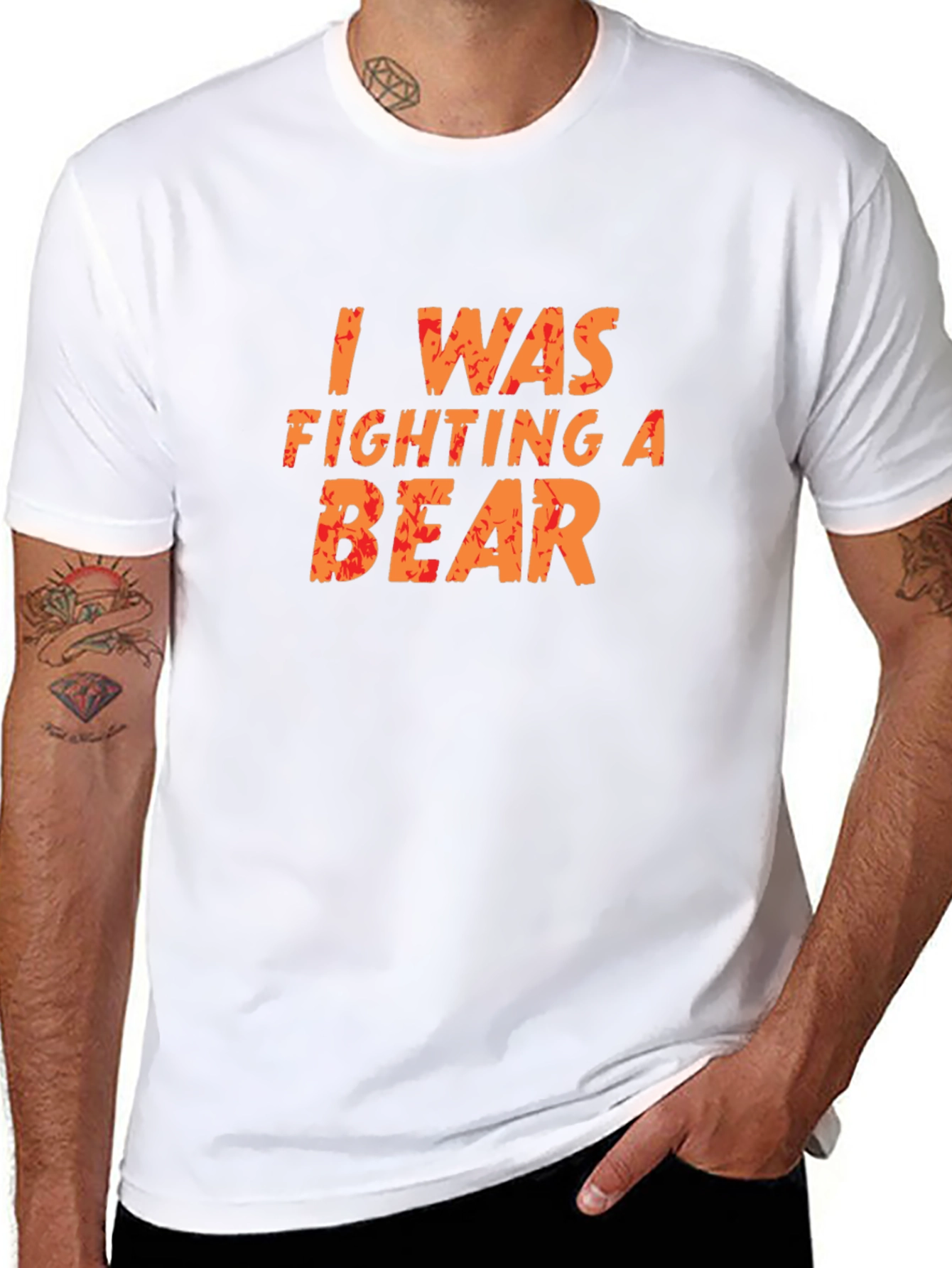 I Was Fighting A Bear Funny T-Shirt
