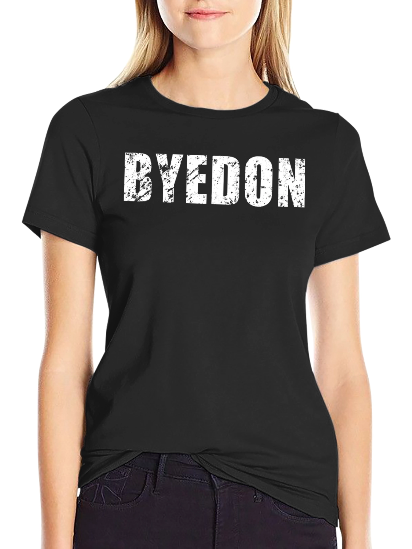 BYEDON Distressed Graphic Black T-Shirt