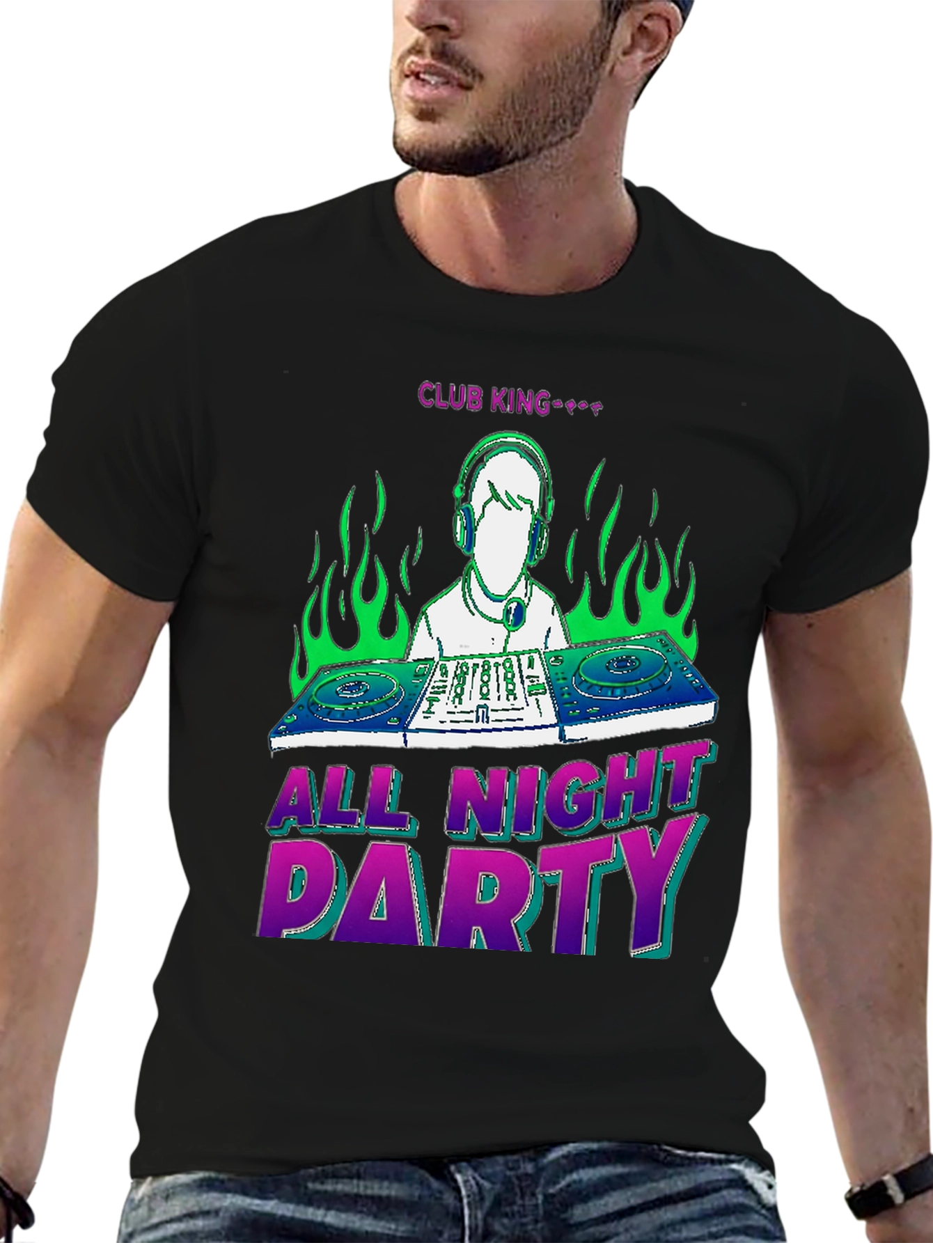 Club King All Night Party Graphic Tee