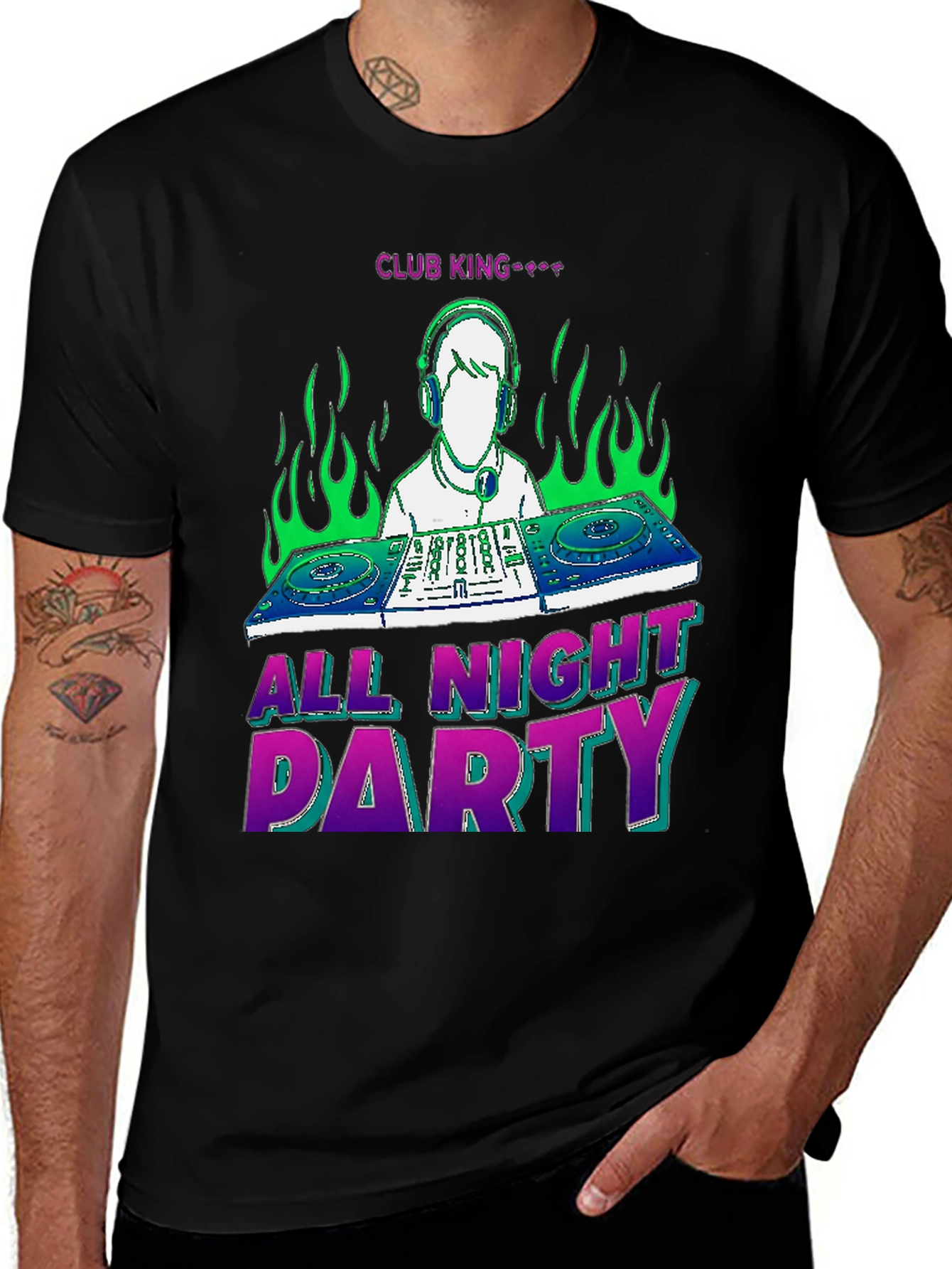 Club King All Night Party Graphic Tee