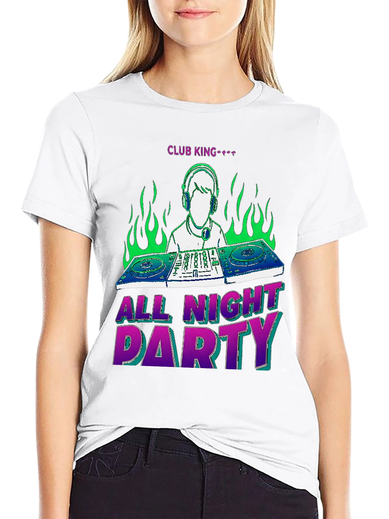 Club King All Night Party Graphic Tee
