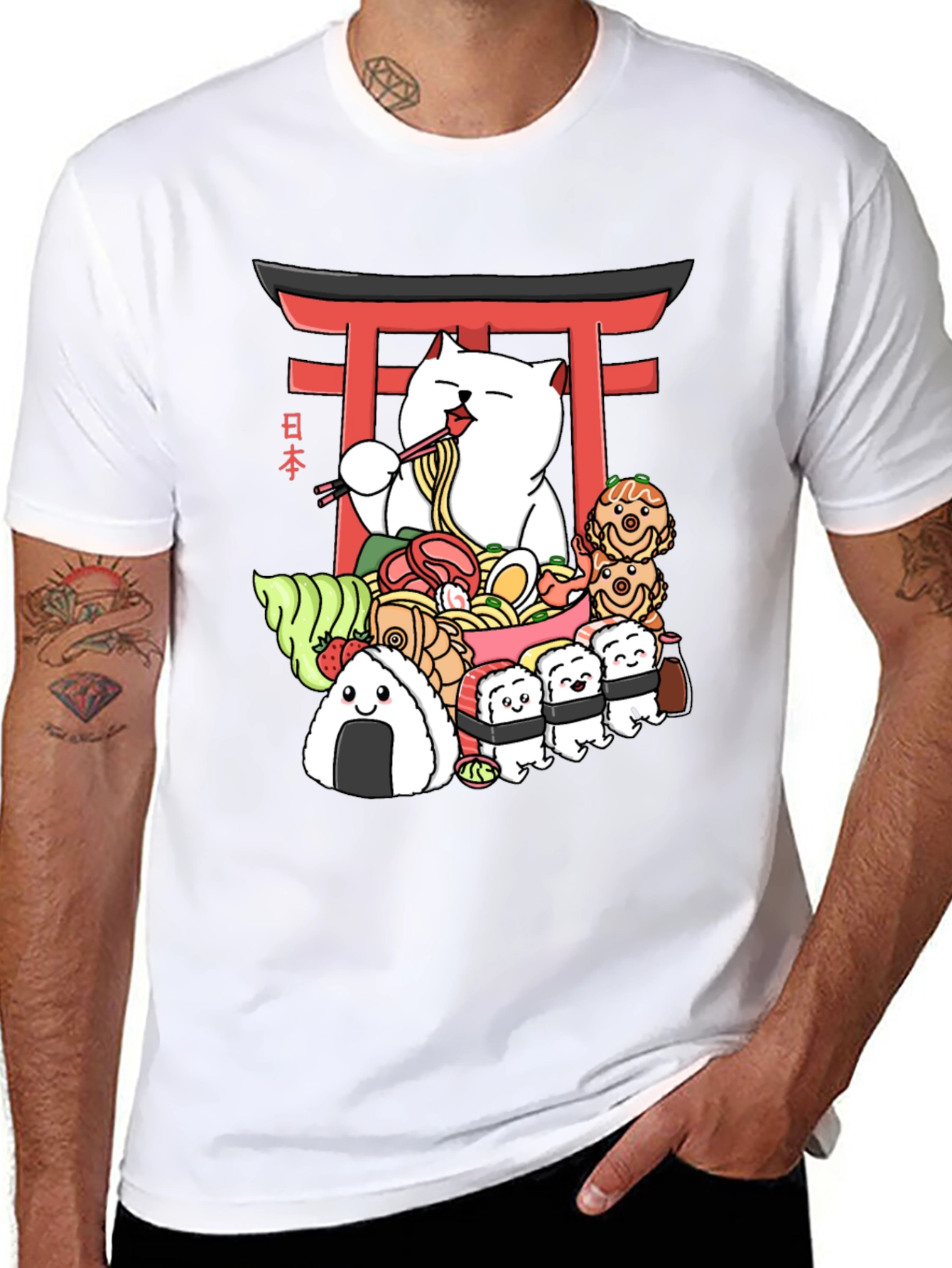 Ramen Cat Graphic T-Shirt