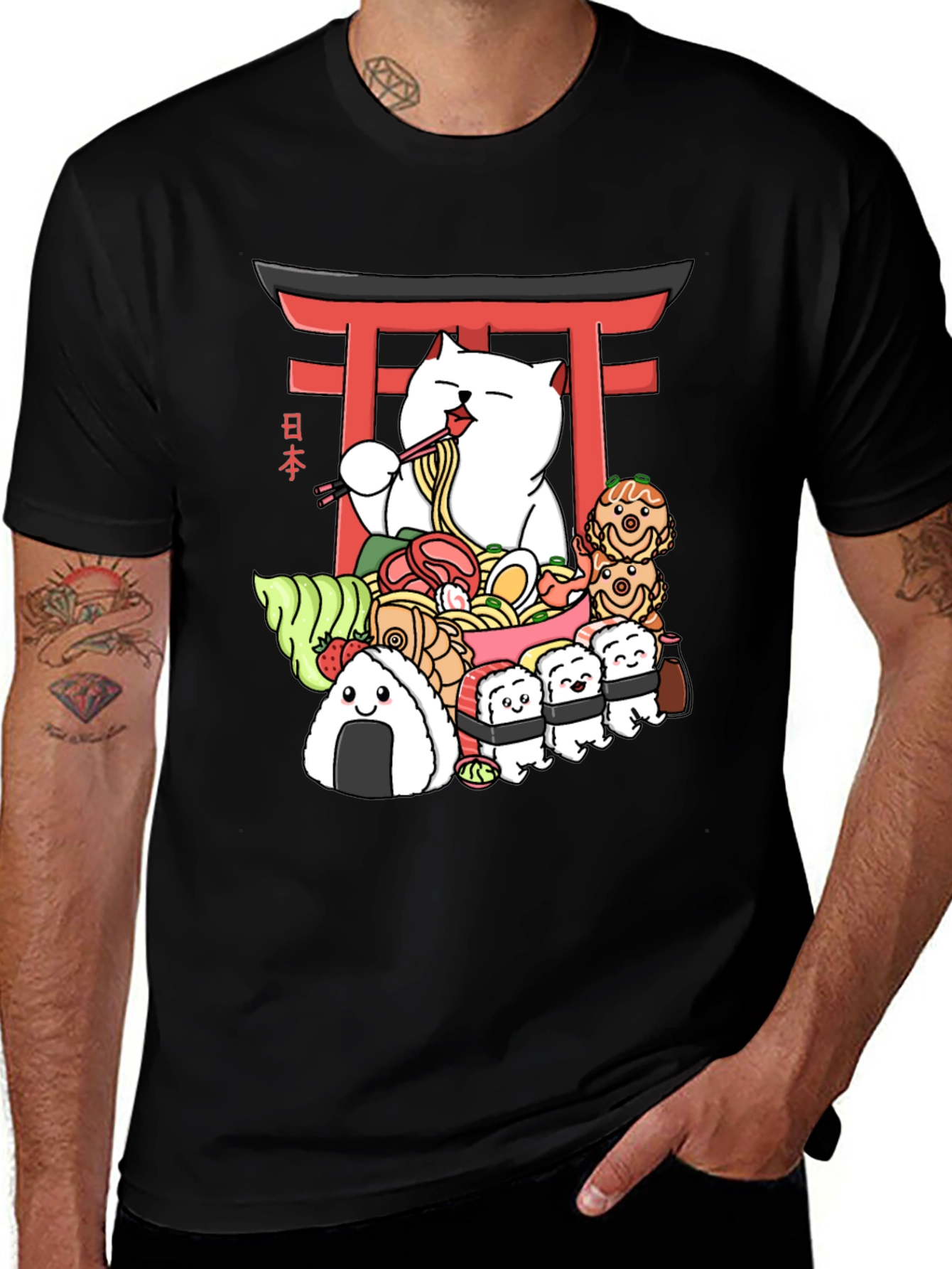 Ramen Cat Graphic T-Shirt