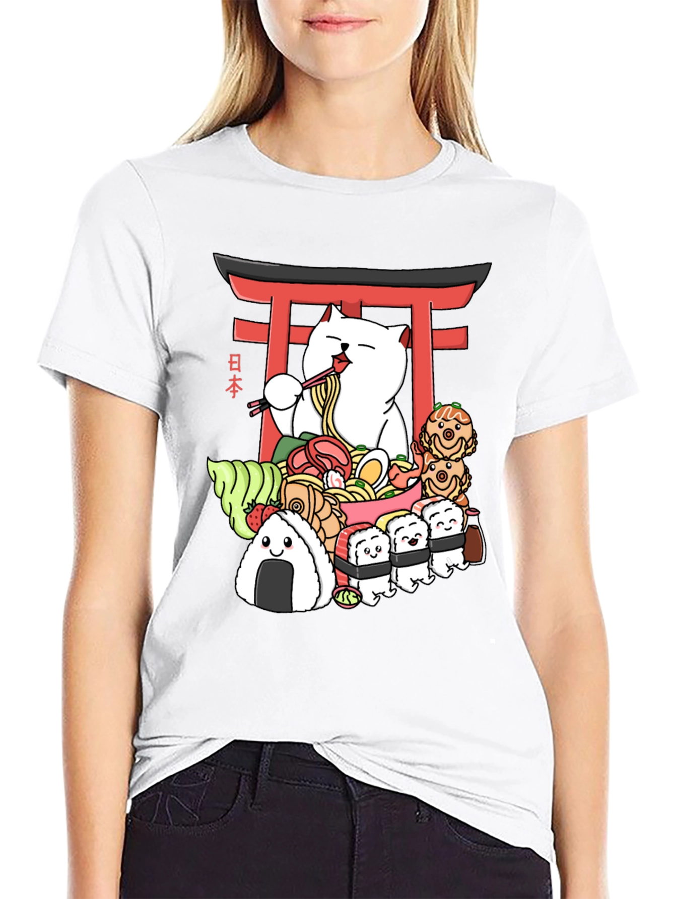 Ramen Cat Graphic T-Shirt