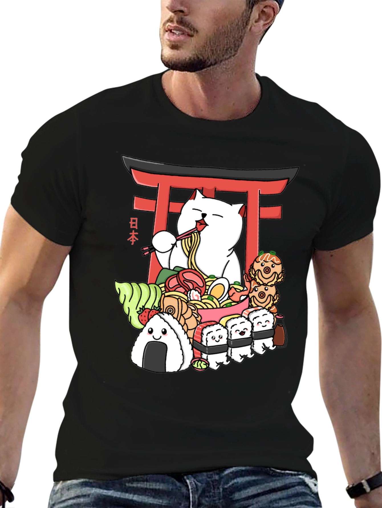 Ramen Cat Graphic T-Shirt
