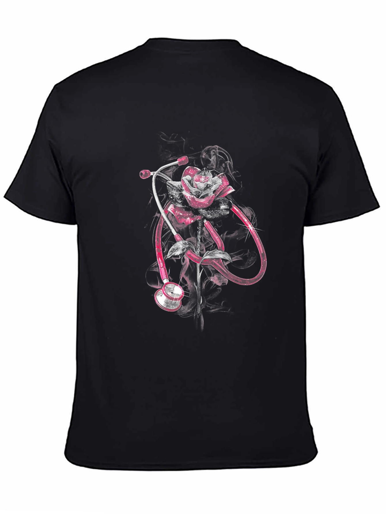 Rose Stethoscope Graphic Tee - Medical Professional Apparel