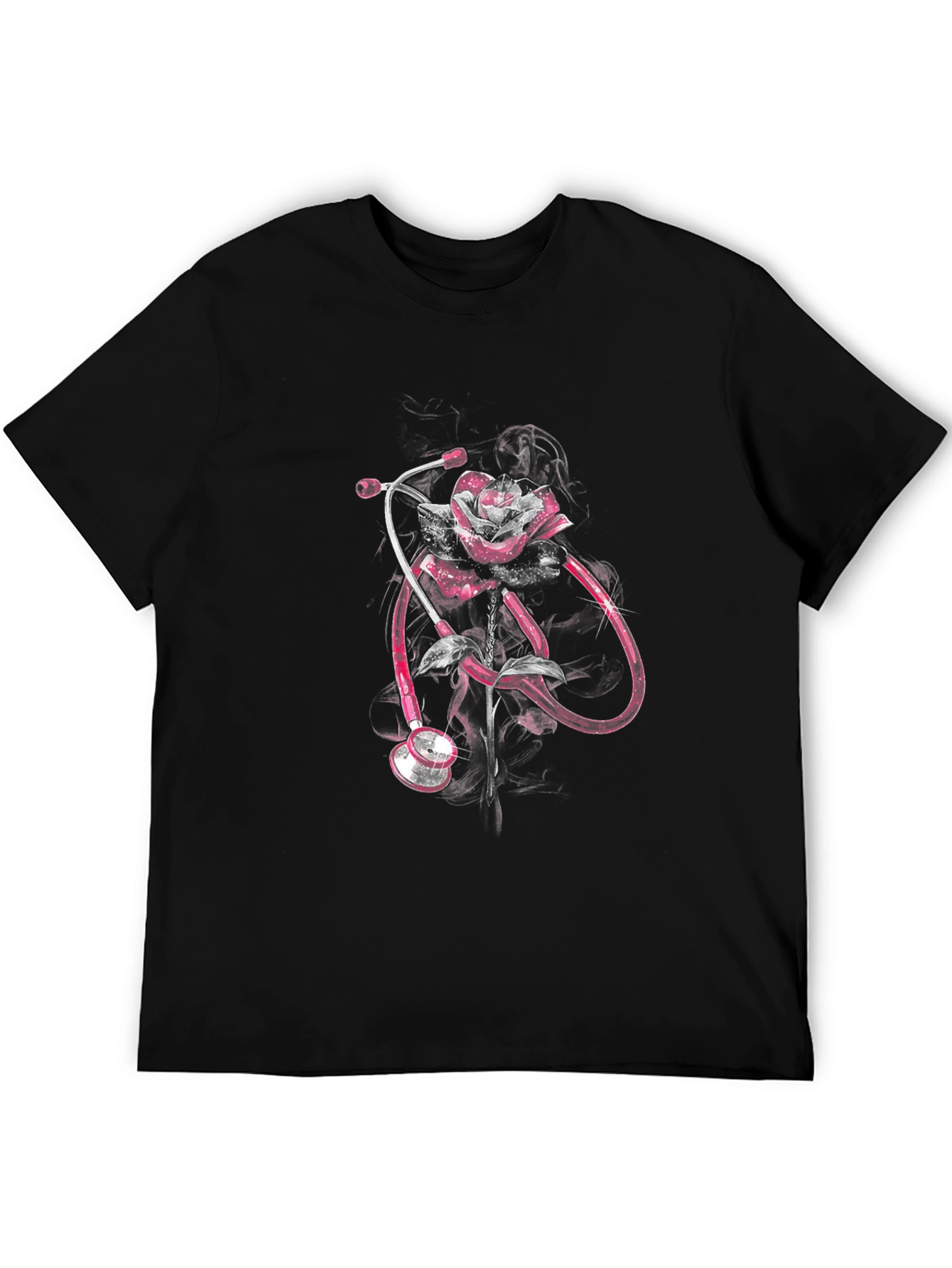 Rose Stethoscope Graphic Tee - Medical Professional Apparel