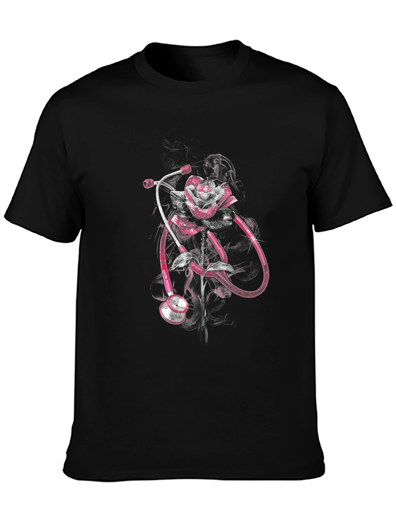 Rose Stethoscope Graphic Tee - Medical Professional Apparel