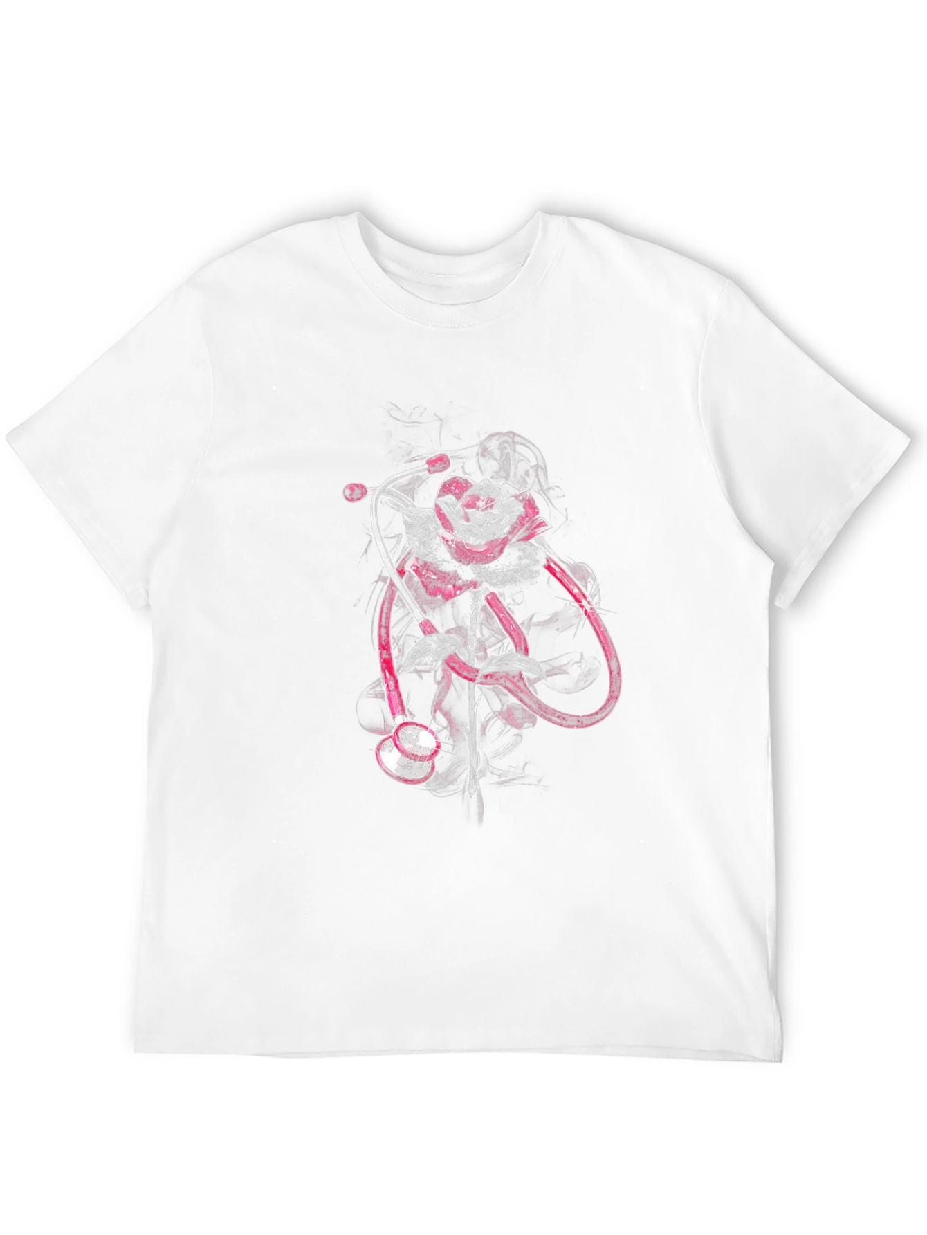 Rose Stethoscope Graphic Tee - Medical Professional Apparel