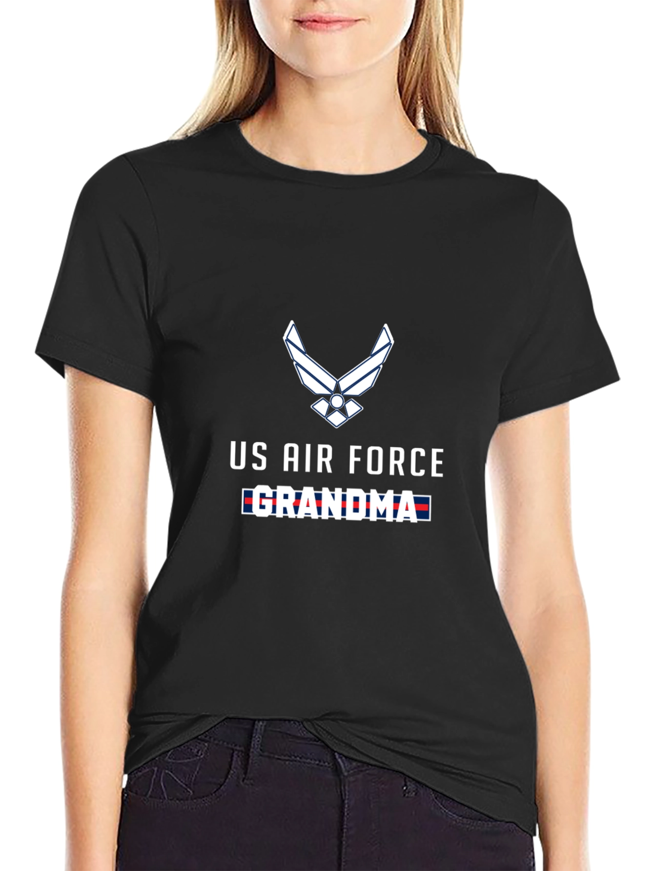US Air Force Grandma Black T-Shirt