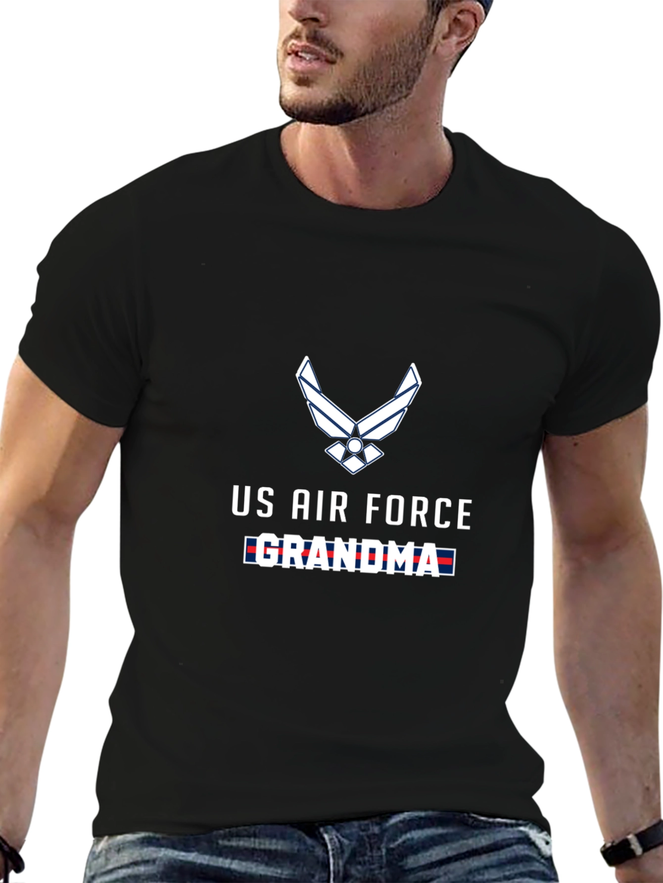 US Air Force Grandma Black T-Shirt