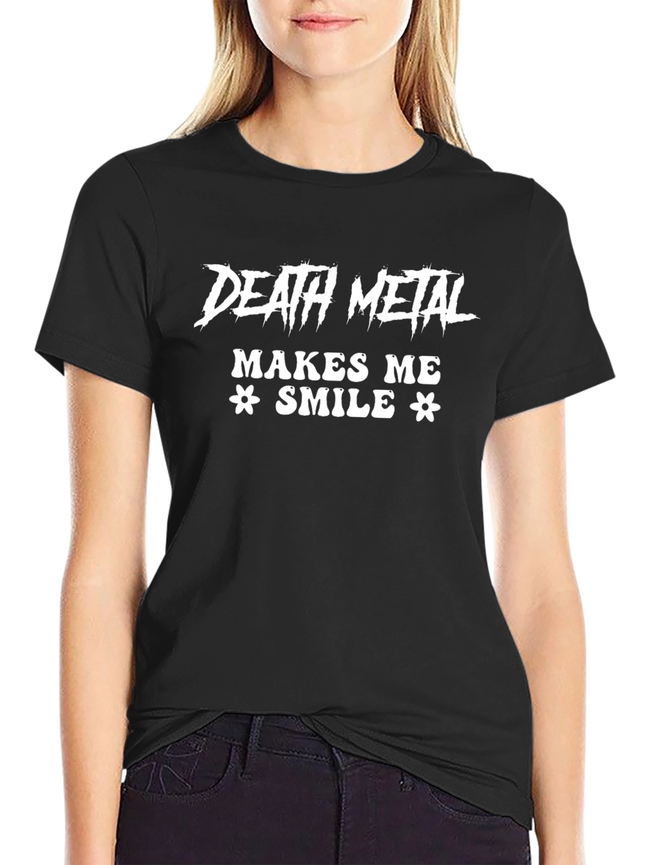 Death Metal Makes Me Smile Black T-Shirt