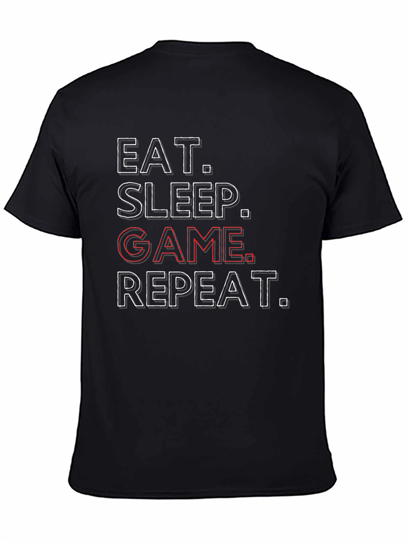 Eat Sleep Game Repeat Mens Graphic Tee