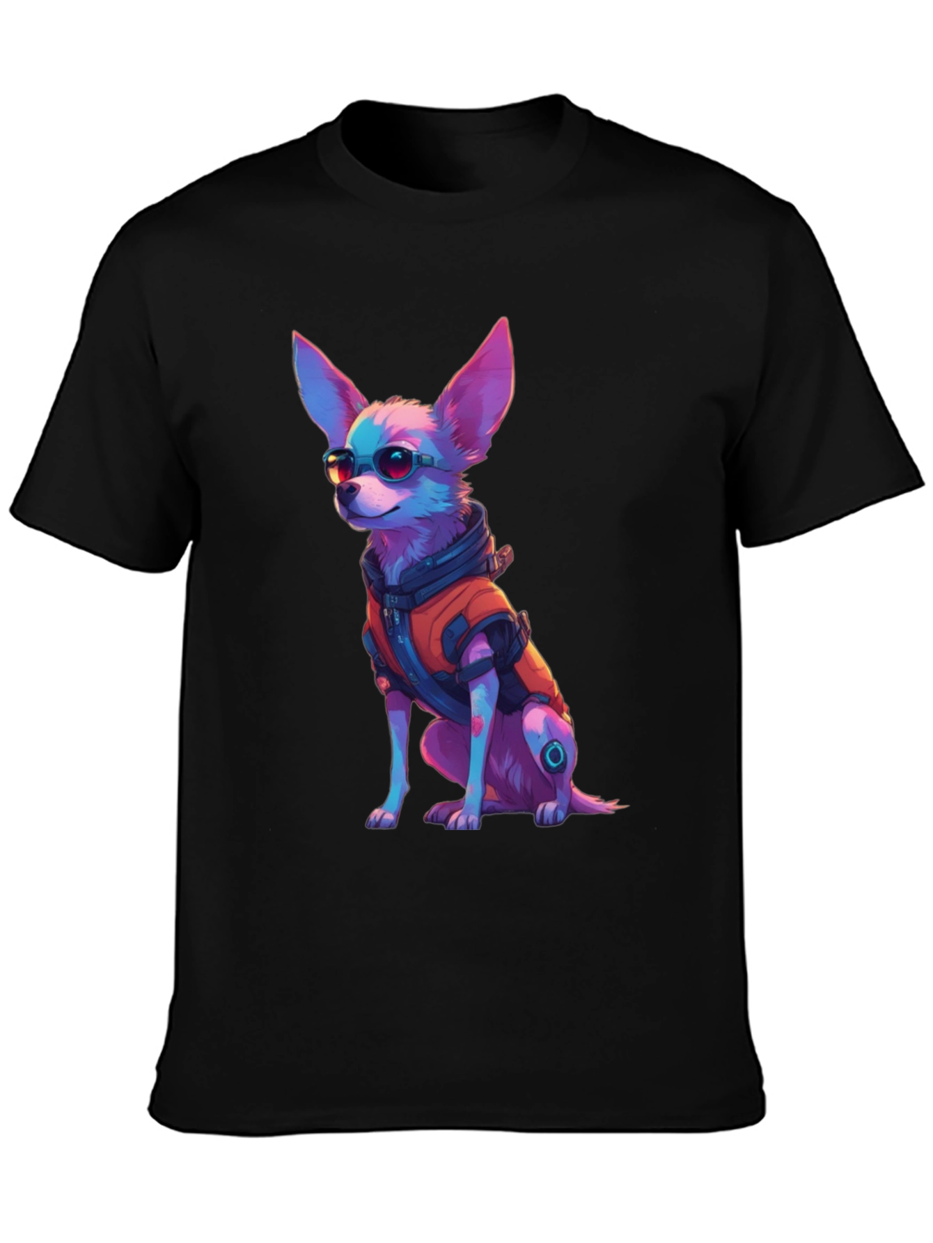 Cool Cyberpunk Chihuahua Graphic Tee