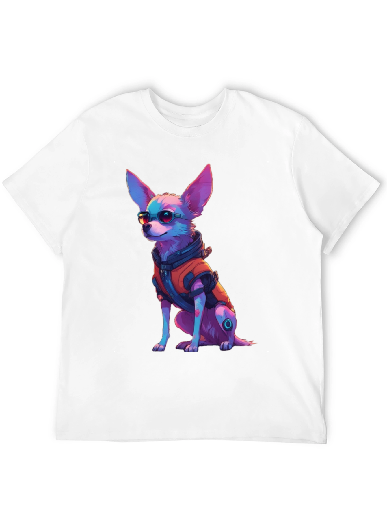 Cool Cyberpunk Chihuahua Graphic Tee