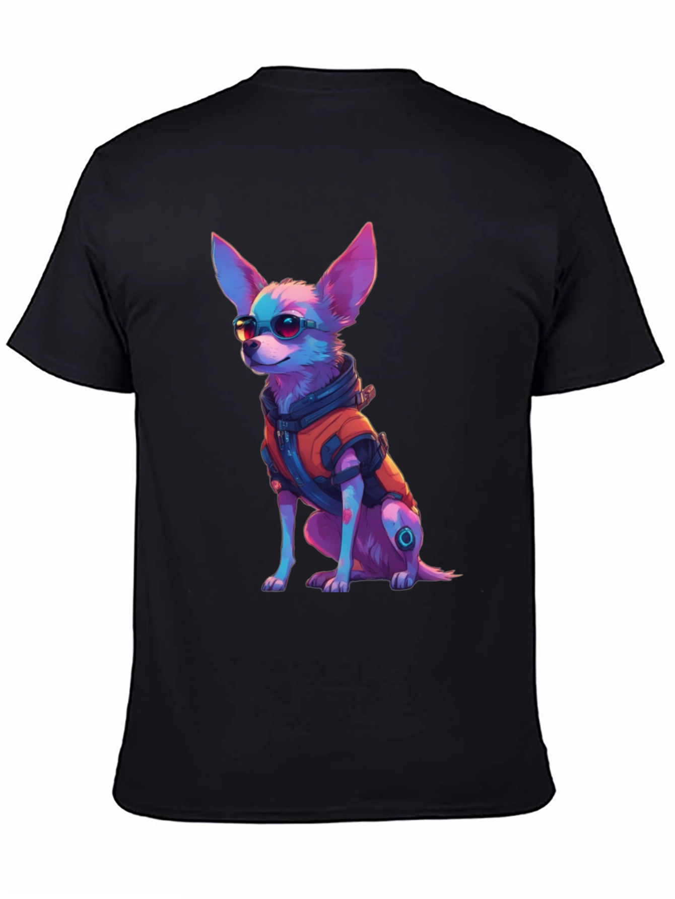 Cool Cyberpunk Chihuahua Graphic Tee