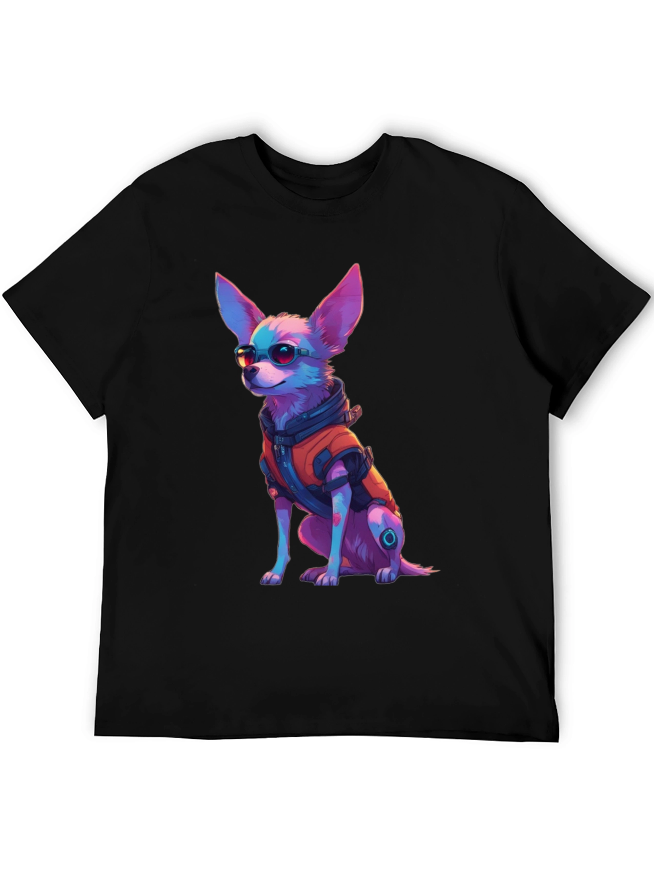 Cool Cyberpunk Chihuahua Graphic Tee