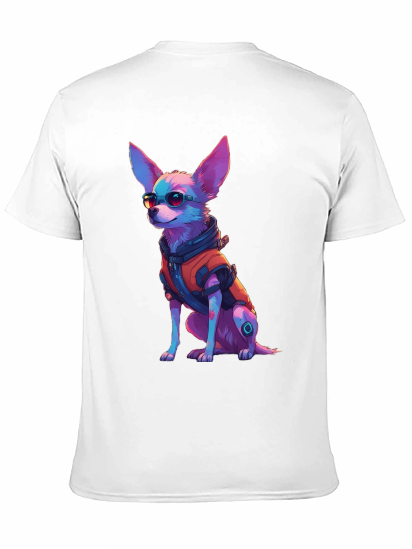 Cool Cyberpunk Chihuahua Graphic Tee