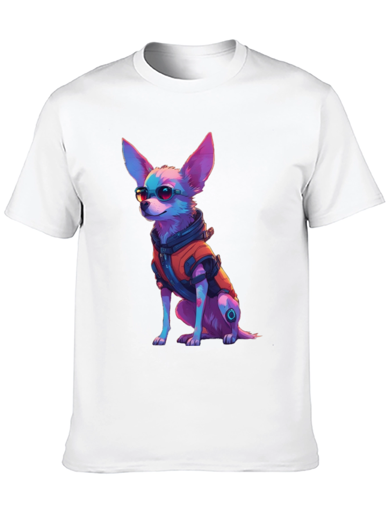 Cool Cyberpunk Chihuahua Graphic Tee